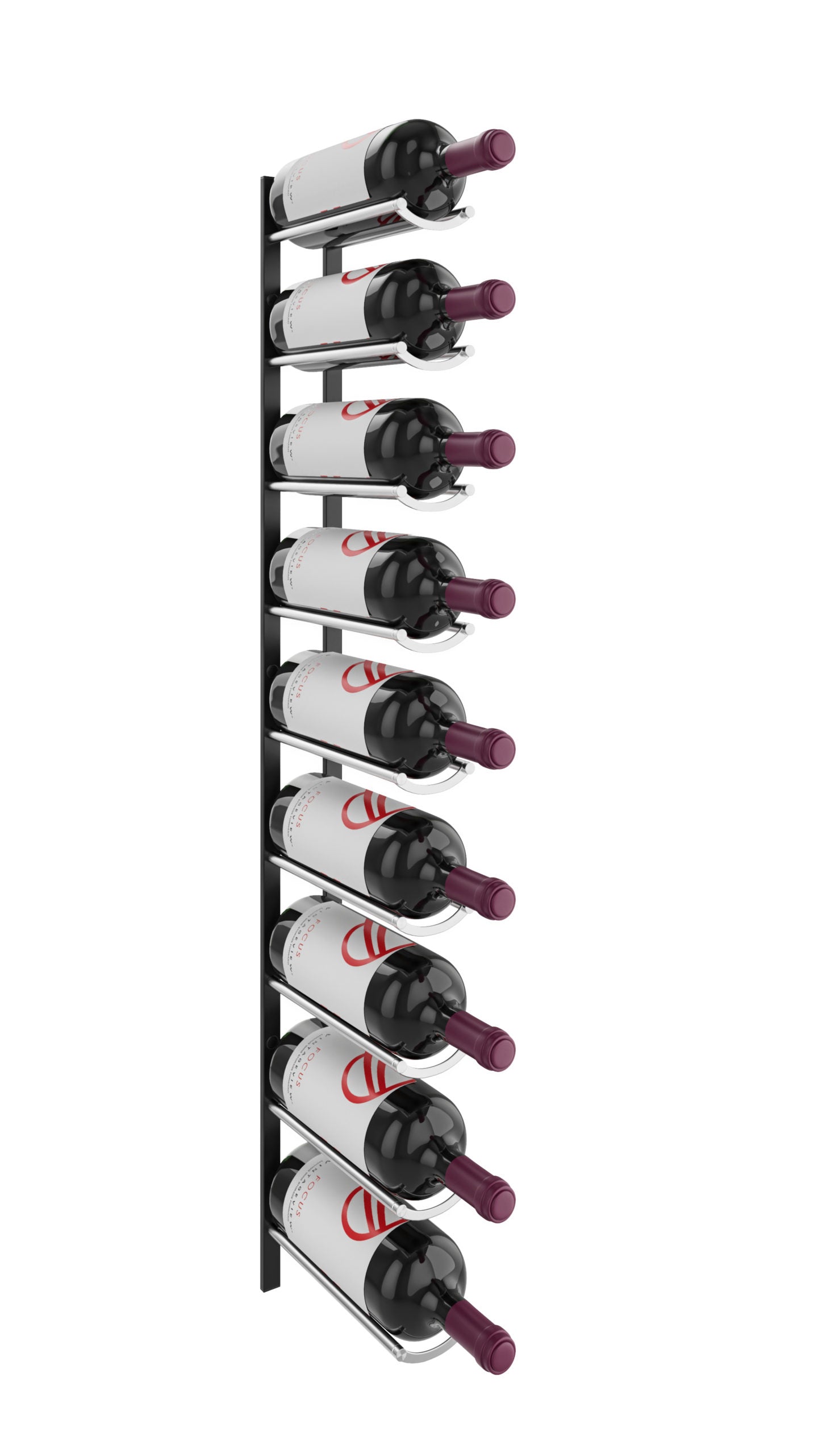 VintageView Vino Rails Flex Magnum Wine Rack - Holds 9 Bottles | Space-Saving Wall Mount Wine Storage for Kitchen, Bar & Dining Room