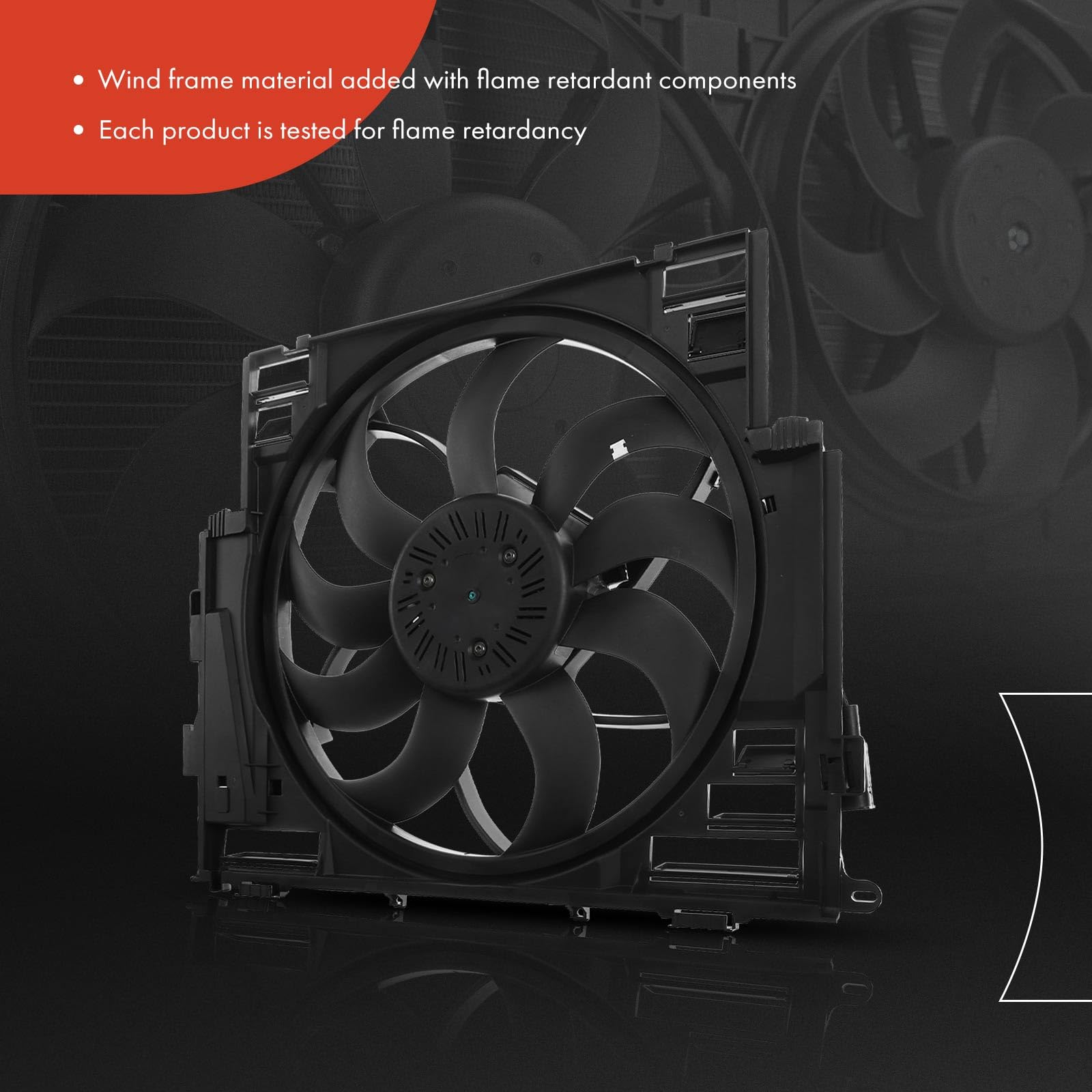 Premium BMW Engine Radiator Cooling Fan Assembly - Compatible with F10 528i & 528i xDrive (2012-2016) - Replacement for OEM# 17418642161 & 17418619143 - Perfect for Engine Overheating Prevention & Summer Driving Protection