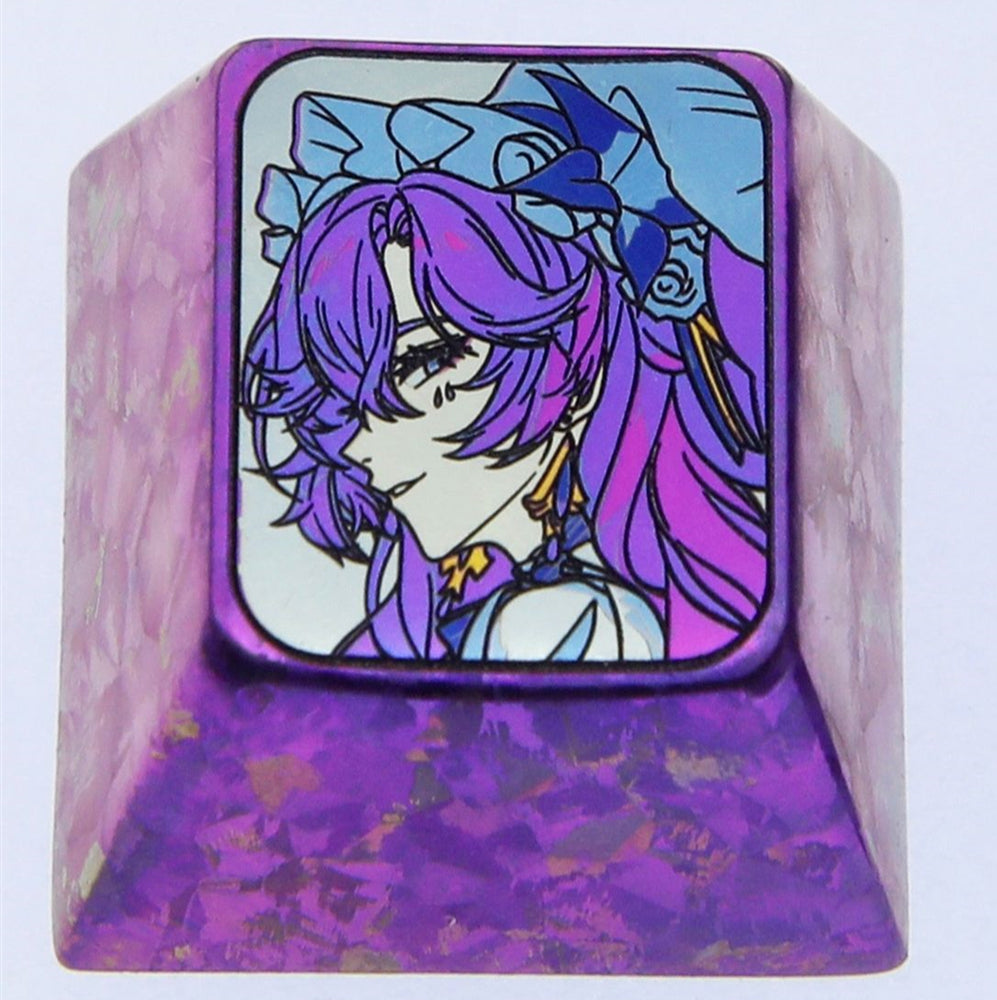 1U Titanium Alloy Custom Keycaps - Anime & Game Character Metal Decorative Keycaps for Mechanical Keyboards | Perfect for Gaming Setups & PC Customization