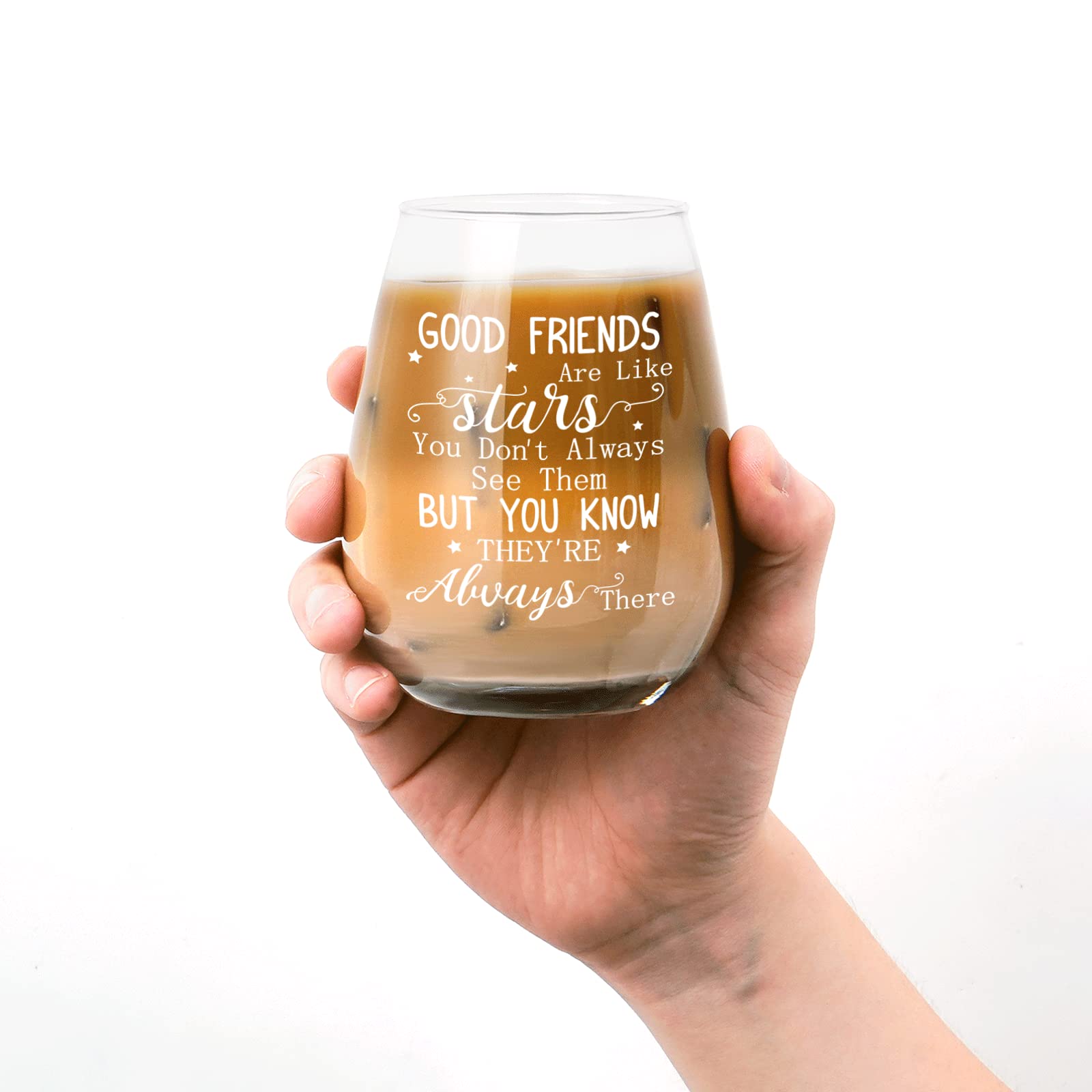 Joymaking 15 oz Stemless Wine Glass - Best Friend Birthday Gifts for Women, Friendship Gifts for Her, Christmas & Graduation Presents - Perfect for Wine Nights, Celebrations & Thoughtful Gifting