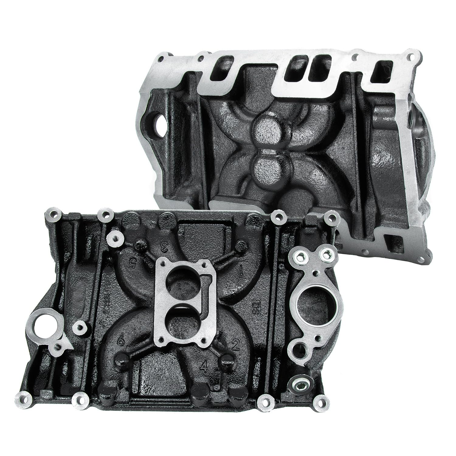 Korelox Cast Iron Intake Manifold for Volvo Penta Mercruiser 4.3L 2BBL Vortec 8-Bolt - Replaces OEM 3855805 & 824324T02 - Perfect for Marine & Automotive Engine Upgrades