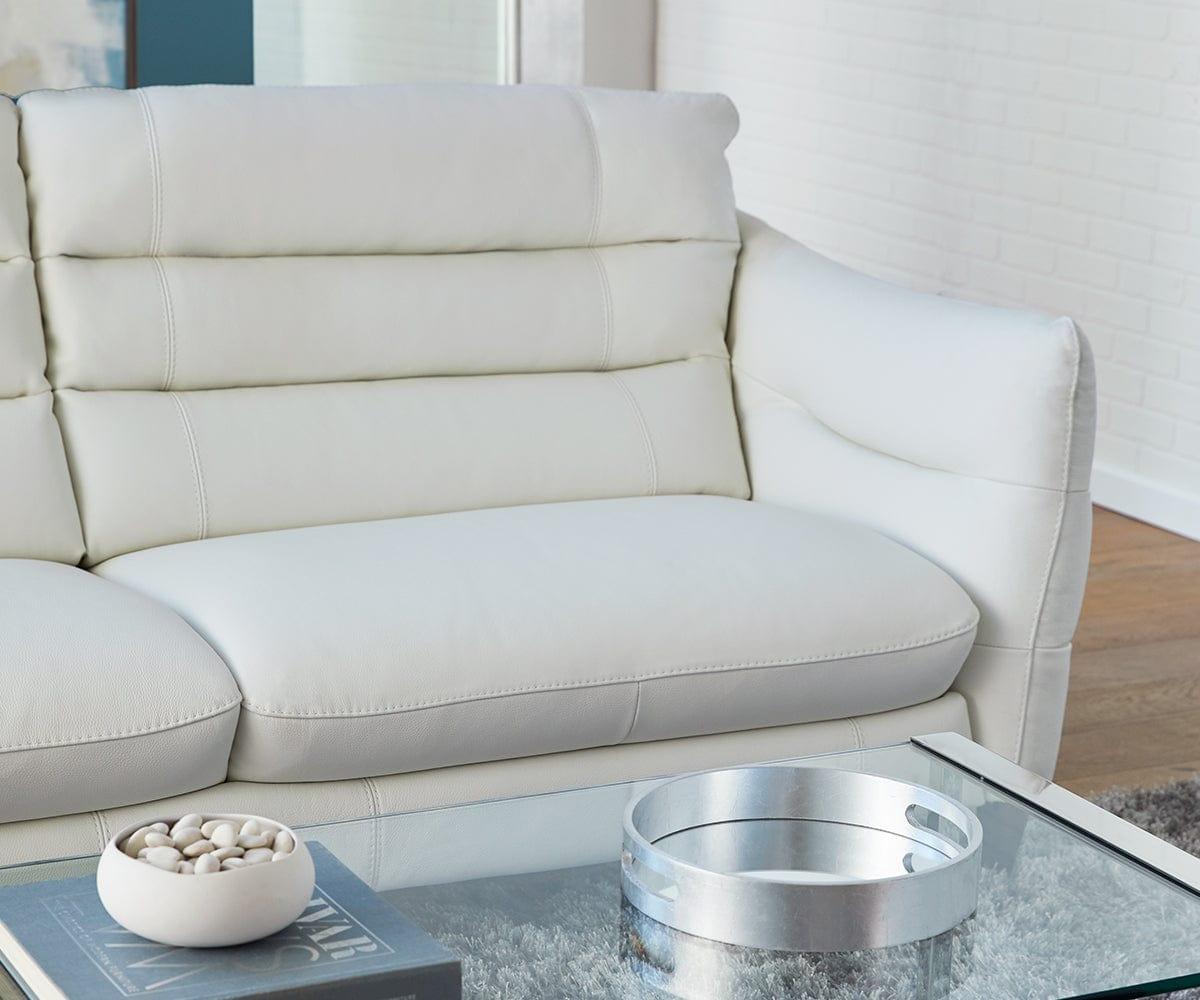 Blanca Genuine Leather Sofa - Modern Luxury Living Room Furniture for Home & Office - Perfect for Relaxing, Entertaining & Stylish Decor