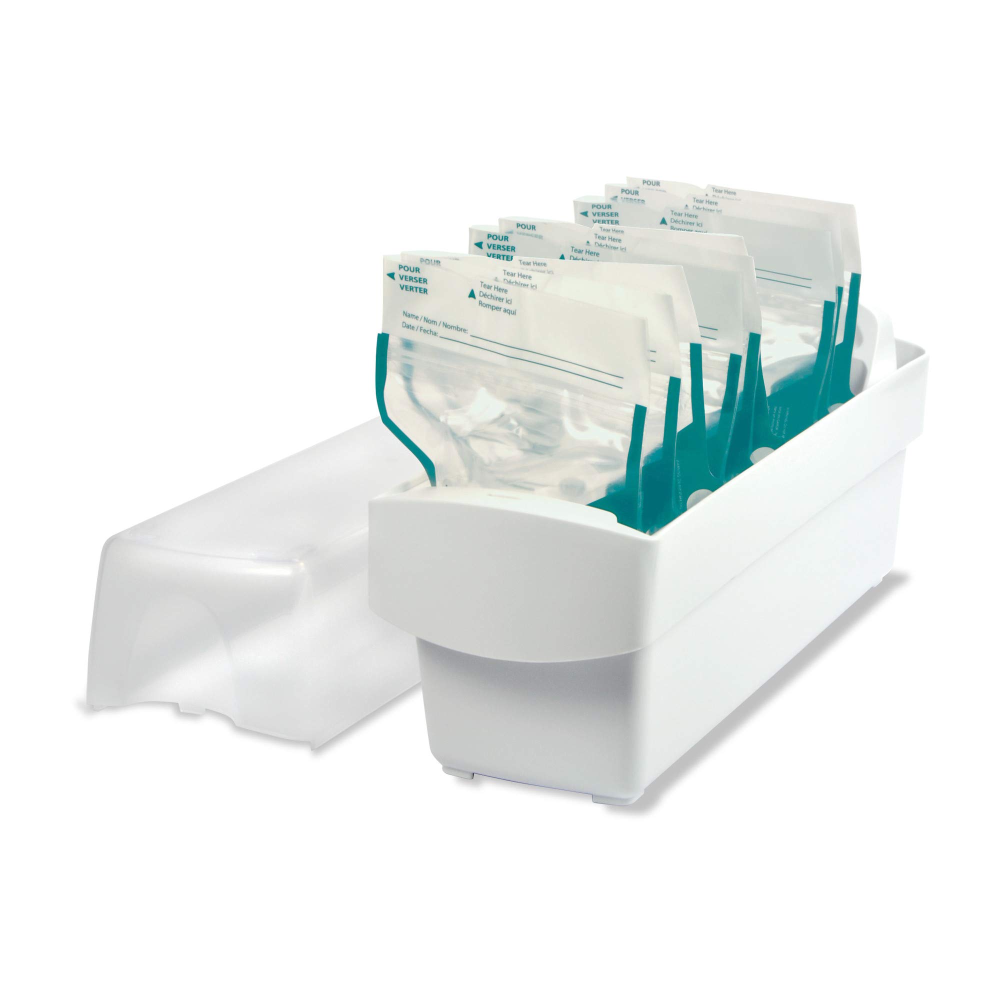 The First Years Breastflow Breast Milk Freezer Storage Organizer - Holds 10 Breast Milk Bags for Refrigerator & Freezer - Perfect for Breastfeeding Moms - Ideal for Organizing Pumped Milk at Home or Work