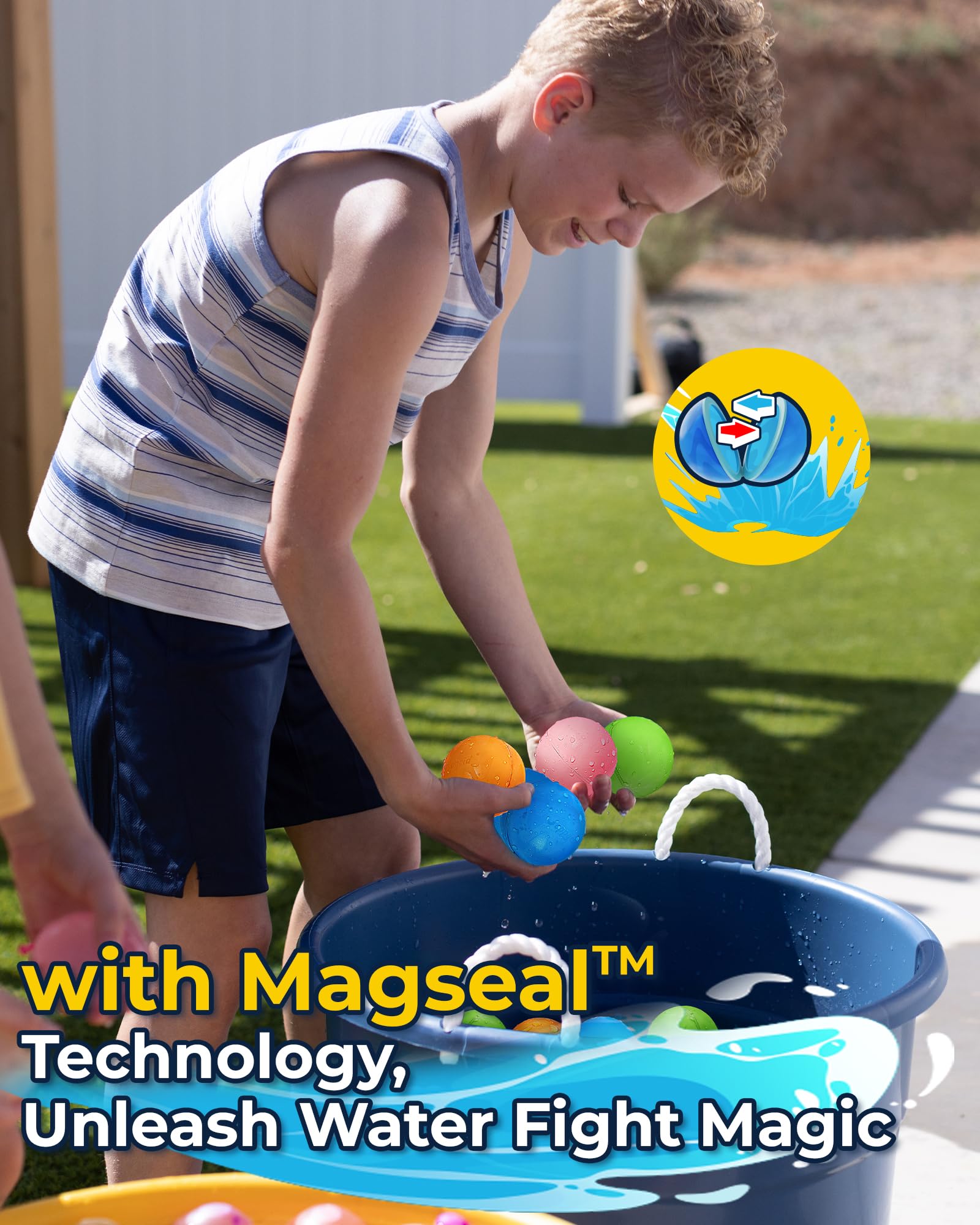 **Refillable Magnetic Water Balloons for Kids - 20 Pack | Quick Fill Reusable Water Balls for Pool, Beach & Outdoor Summer Games | Fun Splash Toys for Ages 4-10 | Perfect for Backyard Parties & Water Fights**