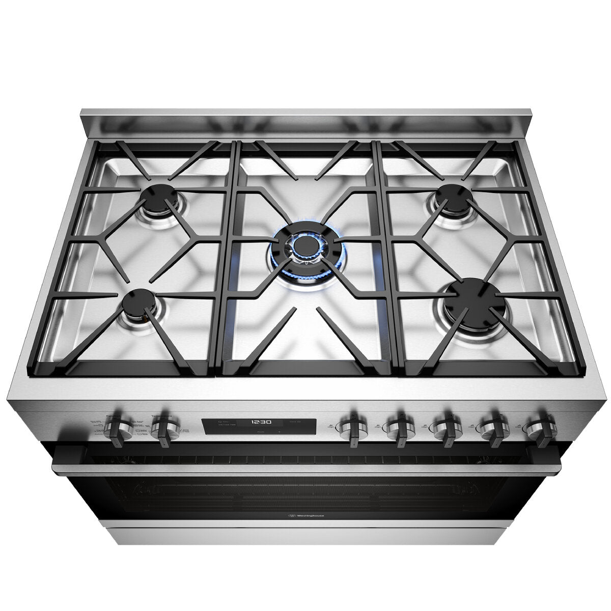 Westinghouse 90cm Dual Fuel Freestanding Cooker Stainless Steel WFE9515SD - Professional Gas & Electric Range for Home Kitchen Cooking, Baking & Entertaining
