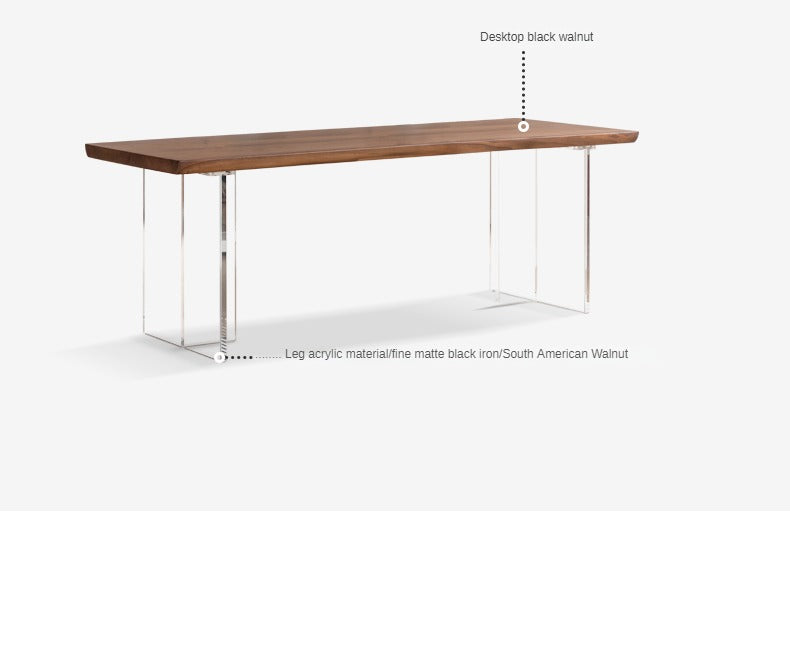 Premium Black Walnut Solid Wood Natural Edge Dining Table – Handcrafted Large Board for Rustic & Modern Home Decor – Perfect for Family Gatherings & Dinner Parties