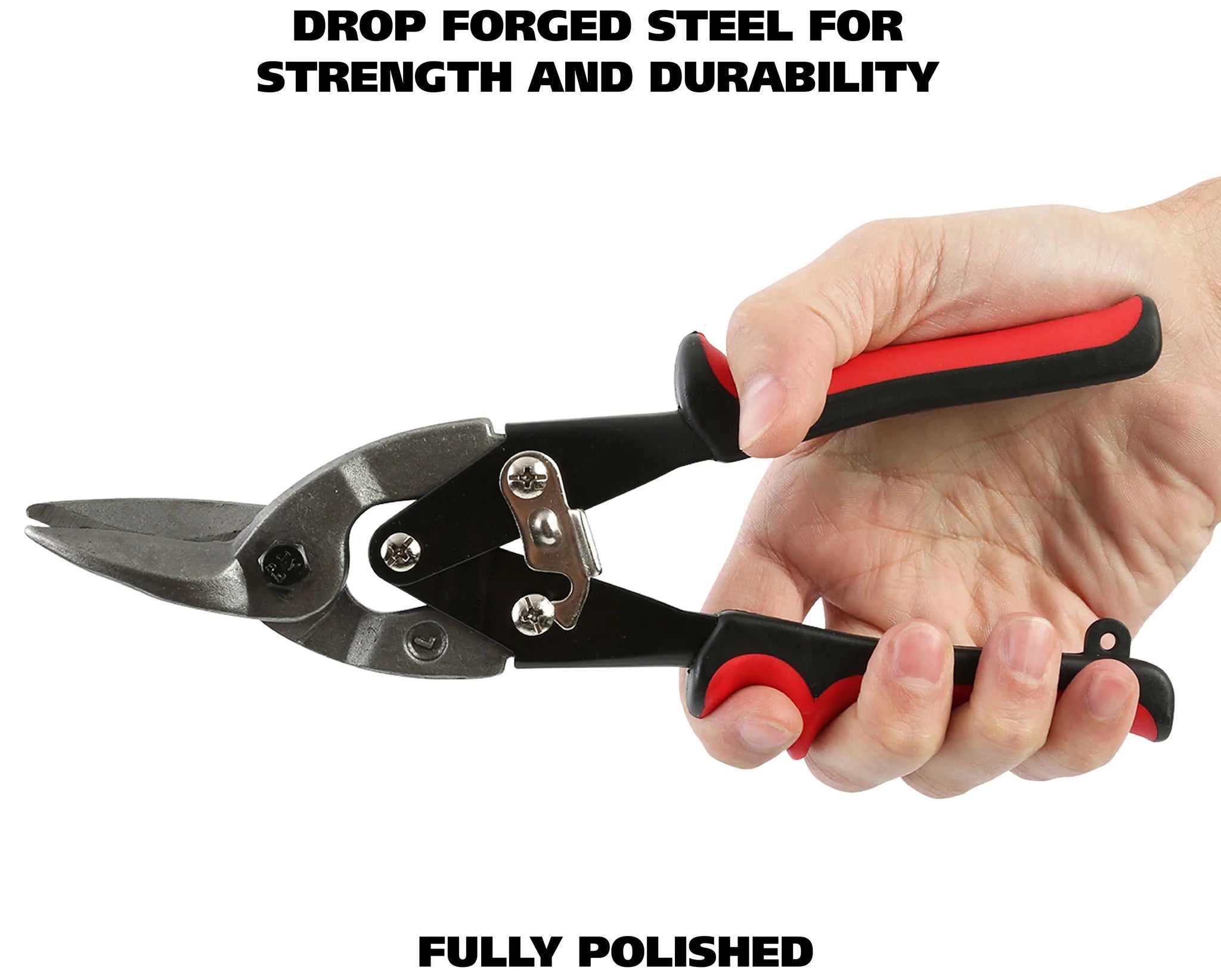 GreatNeck TA10L Left Cut Aviation Snips - Heavy Duty Metal Cutting Shears for HVAC, Roofing & DIY Projects | Durable Tin Snips for Sheet Metal & Aluminum Work
