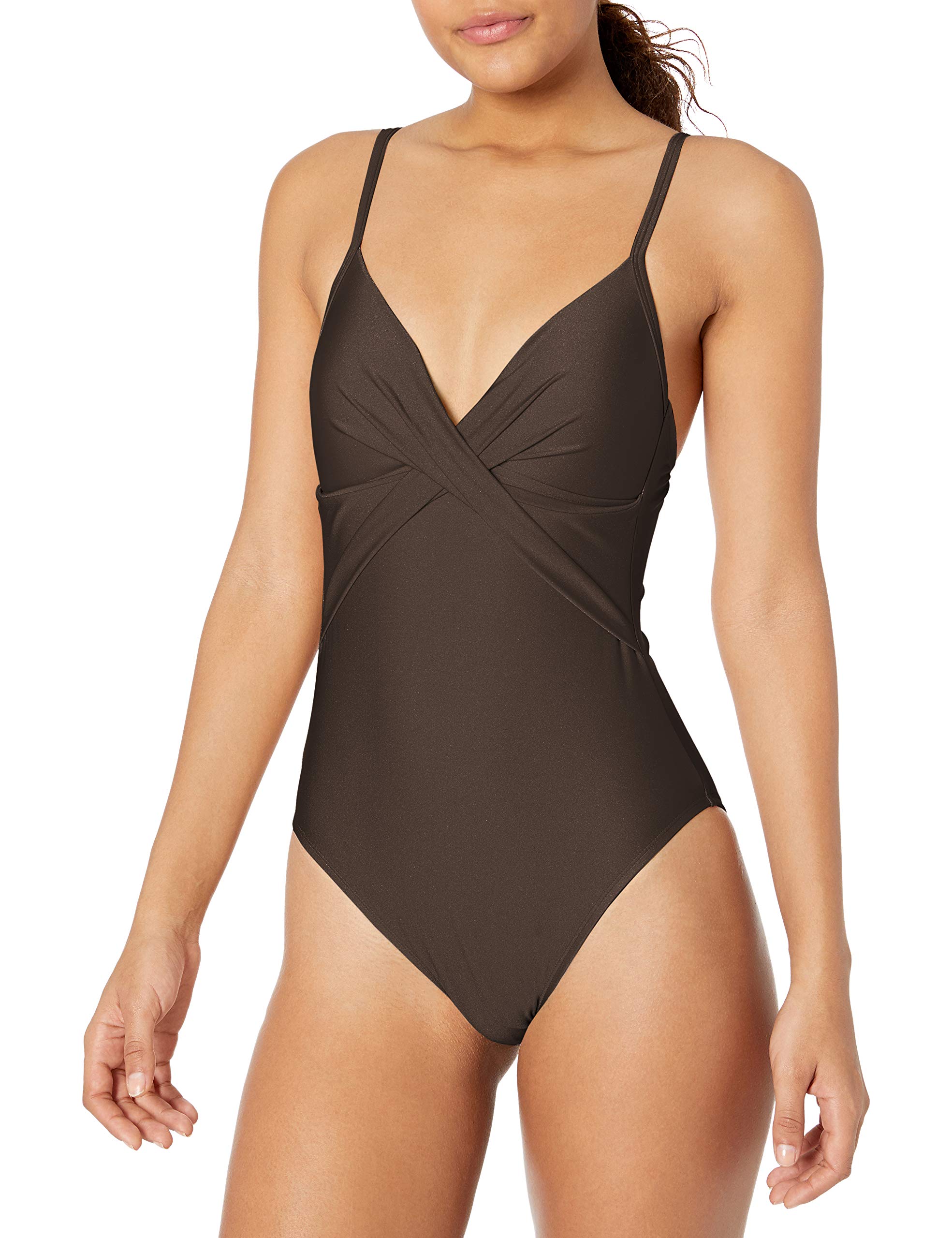 Kenneth Cole Women's Push Up One Piece Swimsuit - Sexy Over The Shoulder Bathing Suit for Beach, Pool & Vacation | Tummy Control Swimwear for Women