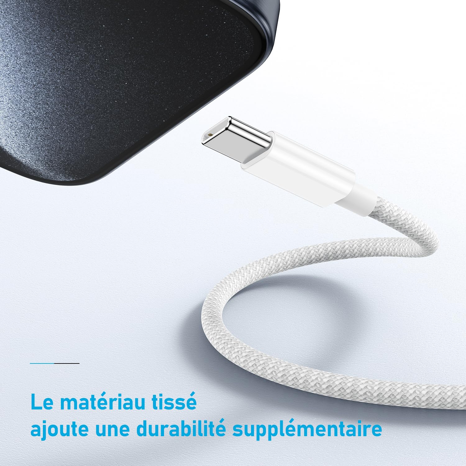 2 Pack 2M Braided USB C to C Fast Charging Cable 60W for iPhone 15/16 Series, iPad & MacBook - Durable Nylon Charger Cord for Home, Office & Travel