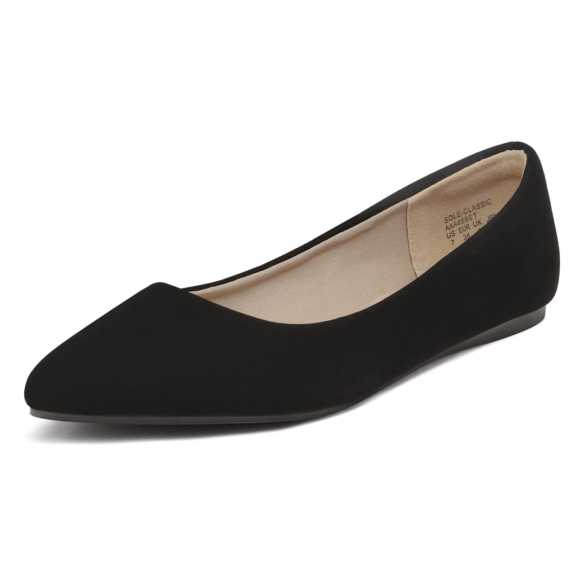 DREAM PAIRS Women's Pointed Toe Ballet Flats - Comfortable Soft Slip On Casual Shoes for Work, Office & Everyday Wear