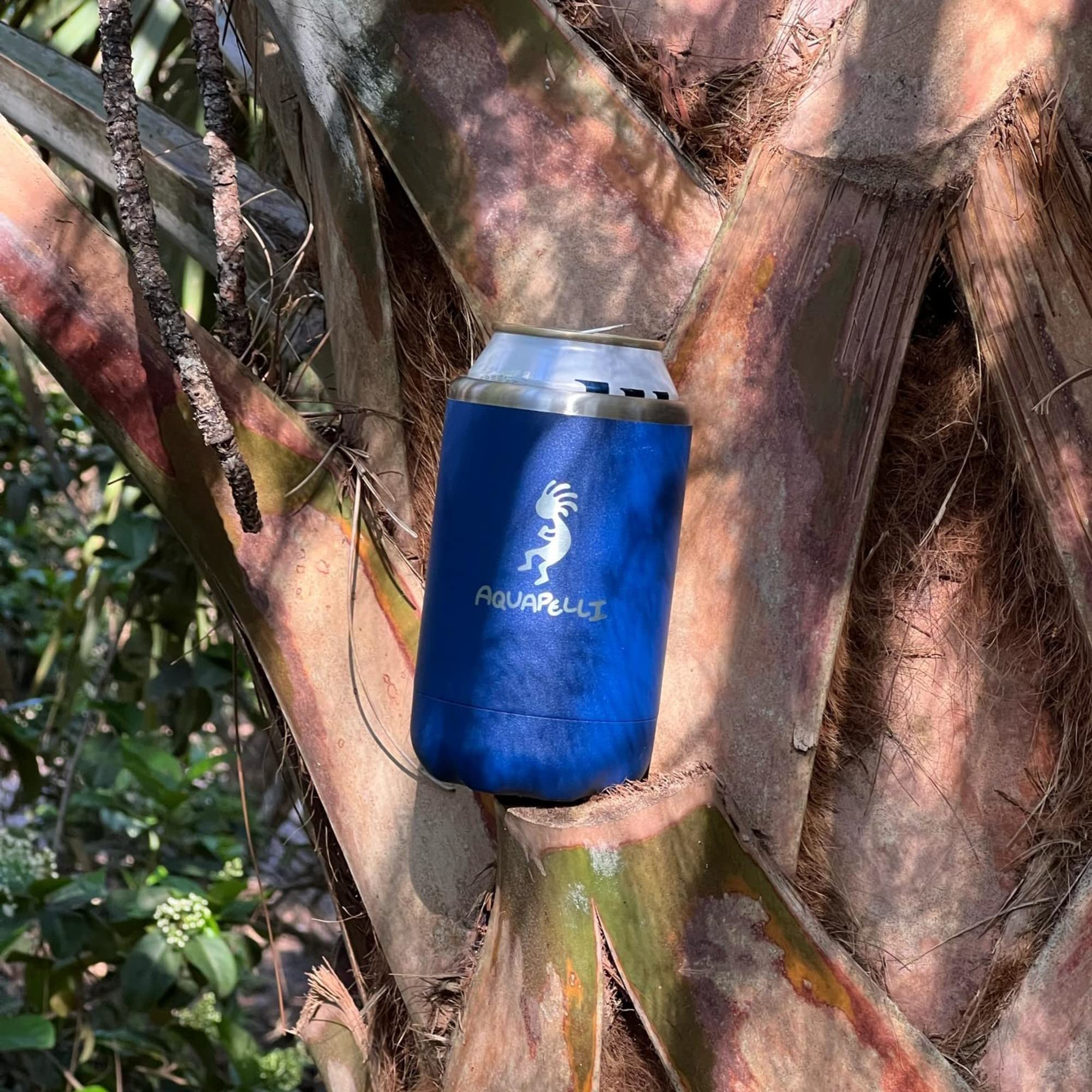 Aquapelli Vacuum Insulated Can Cooler - Blueprint Blue for Outdoor & Parties