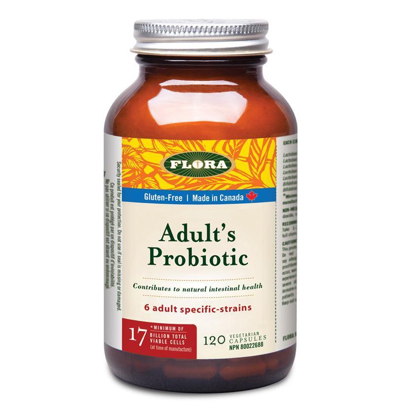 Flora Adult Probiotic Supplement - 17 Billion CFU, 120 Veggie Capsules for Digestive & Immune Health - Supports Gut Balance & Daily Wellness