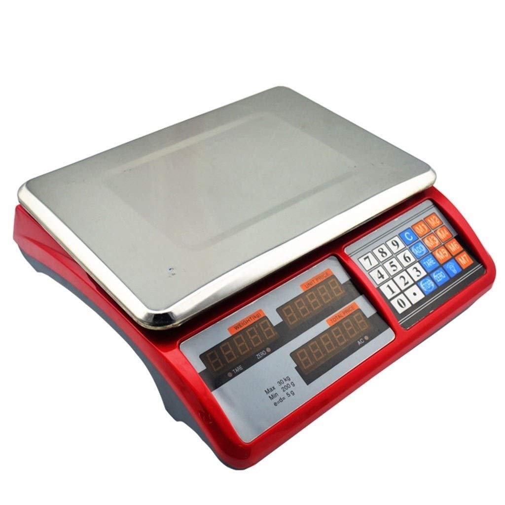 High Precision Digital Kitchen Scale 30kg/5g with LED Display & Tare Function - Food Weighing Balance for Postal, Industrial, Commercial Use, Jewelry, Bakery, Grocery Stores, and Home Cooking