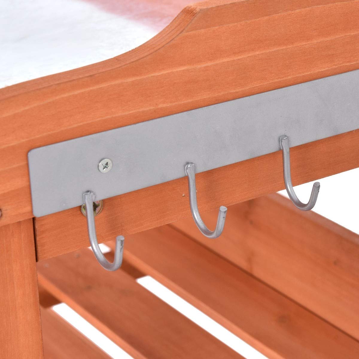 Sturdy Solid Wood Outdoor Garden Potting Bench with Shelves - Heavy Duty Planting Workstation for Gardening, Potting, and Organizing Tools - Perfect for Backyard, Greenhouse, and DIY Projects (Series 3)