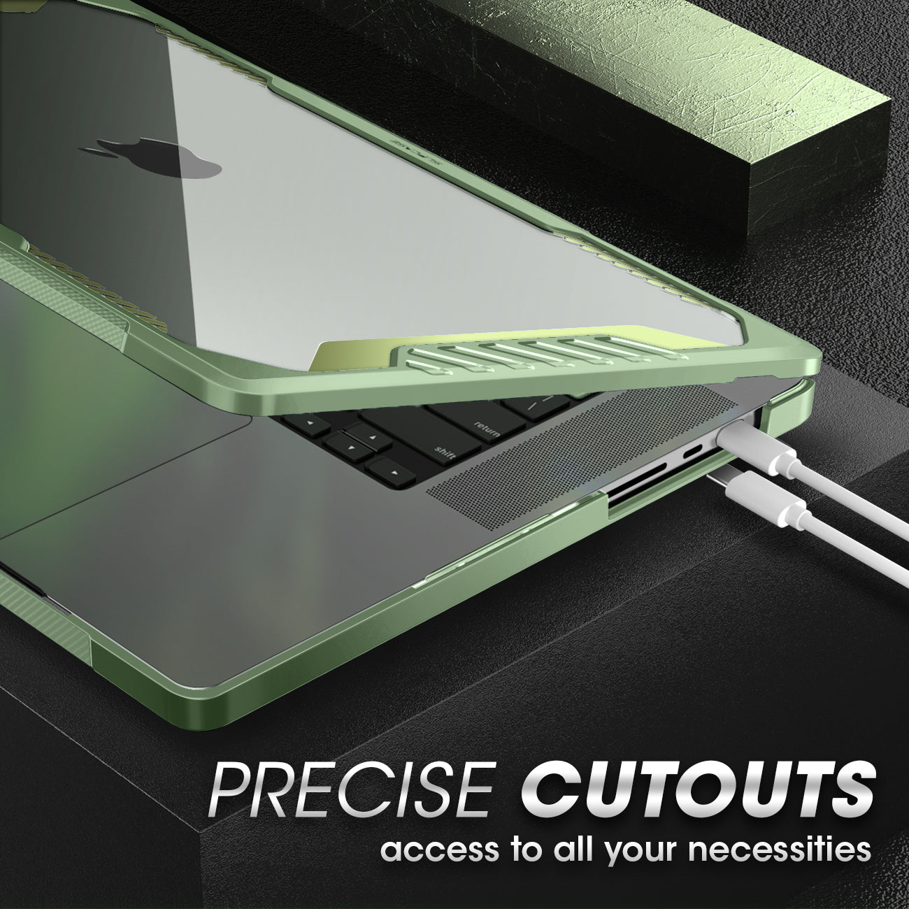 Apple MacBook Pro 16-inch M1/M2 Pro/Max Laptop Case (2021-2023 Model) - SUPCASE Unicorn Beetle Pro Series Rugged Protective Cover in Green - Perfect for Work, Travel & Outdoor Use