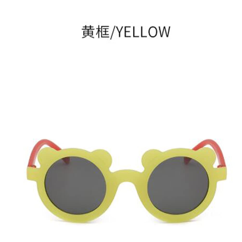 Cute Cartoon Bear Ear Sunglasses for Kids - UV400 Protection, Anti-Ultraviolet Round Frame Unisex Glasses in Jelly Colors | Perfect for Beach, Outdoor Play & Costume Parties