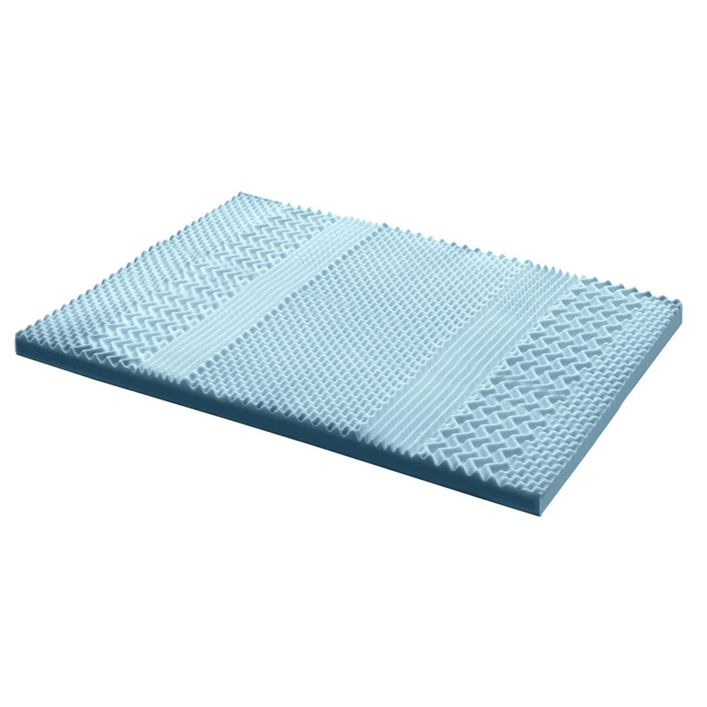 Double Size Cool Gel 7-Zone Memory Foam Mattress Topper with Bamboo Cover - 8cm Thick for Pressure Relief & Back Pain - Perfect for Hot Sleepers, Side Sleepers & Guest Beds