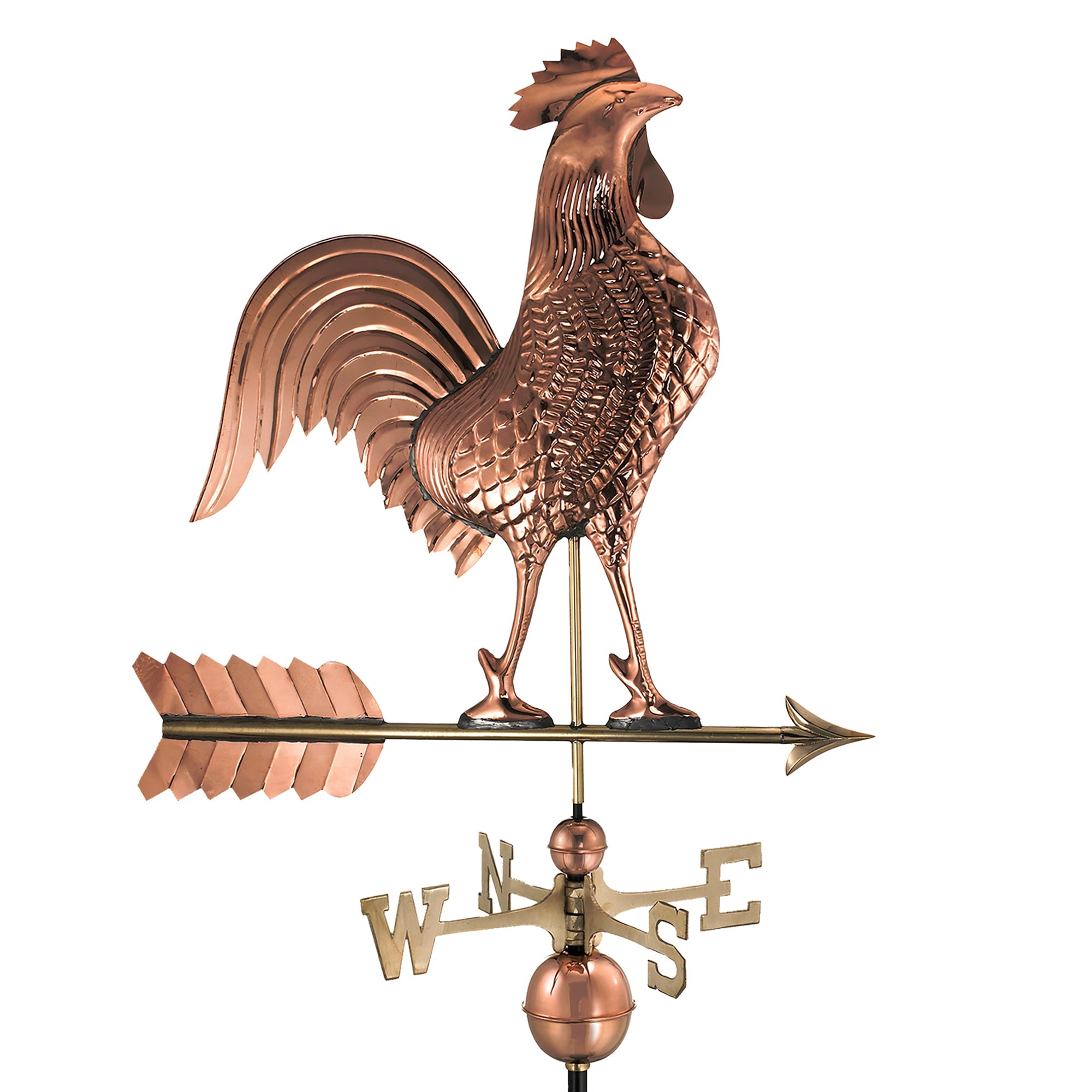 Large Rooster Weathervane - Handcrafted Metal Garden Decor for Outdoor Farmhouse Style - Perfect for Barns, Gardens & Rooftops