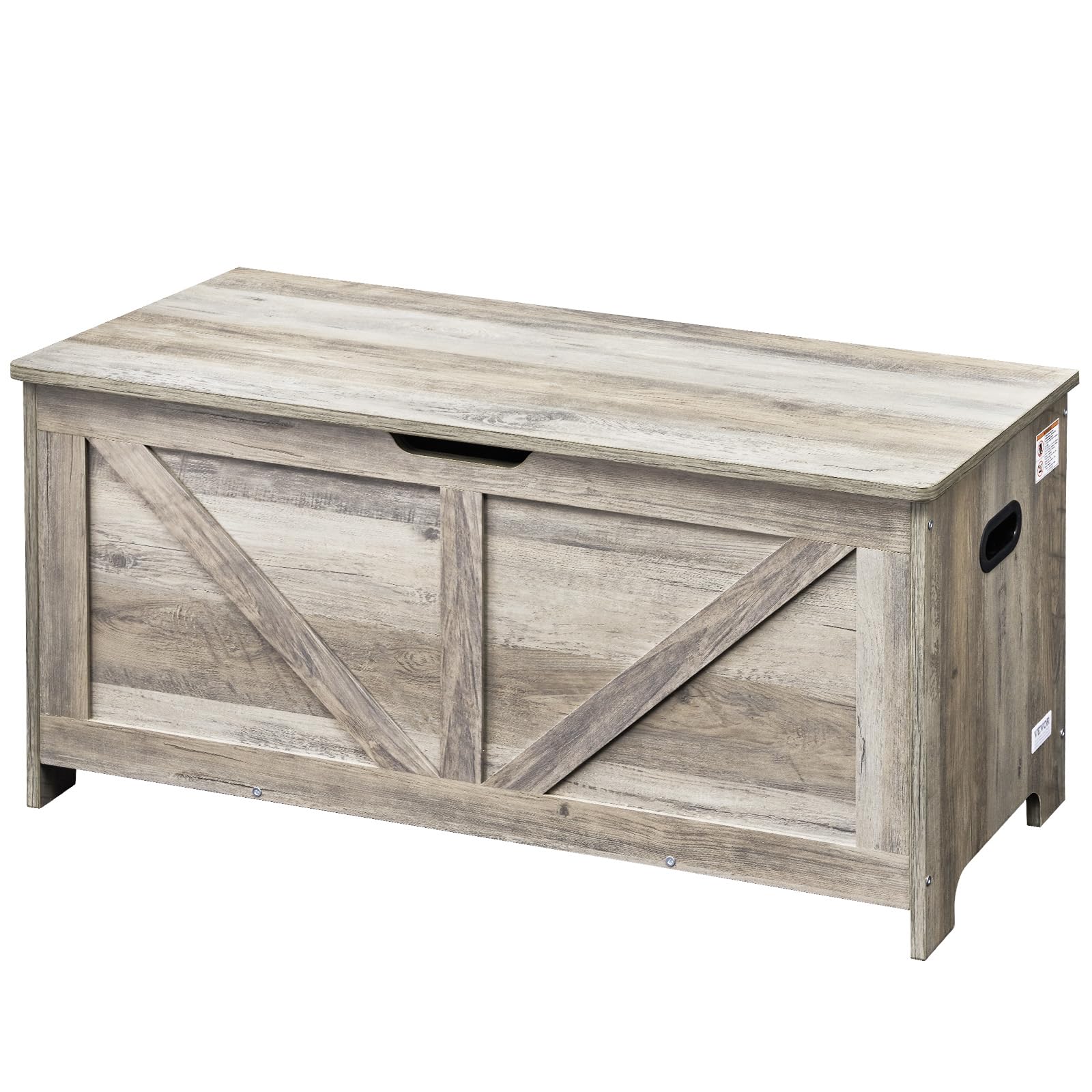 VEVOR Wooden Toy Storage Box for Kids & Toddlers - Large 38.98 x 15.55 x 18.9 Inch Flip-Top Toy Chest with Safety Hinge - Multifunctional Storage Bench for Playroom, Bedroom, Nursery or Living Room - Perfect for Organizing Toys, Books and Kids' Belongings (Gray)
