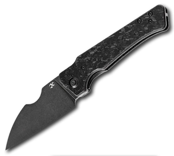 Kansept Egress Folding Knife - Black Shredded Carbon Fiber Handle, S35VN Steel Blade (K1033B2) | EDC, Outdoor Survival, Camping & Tactical Use
