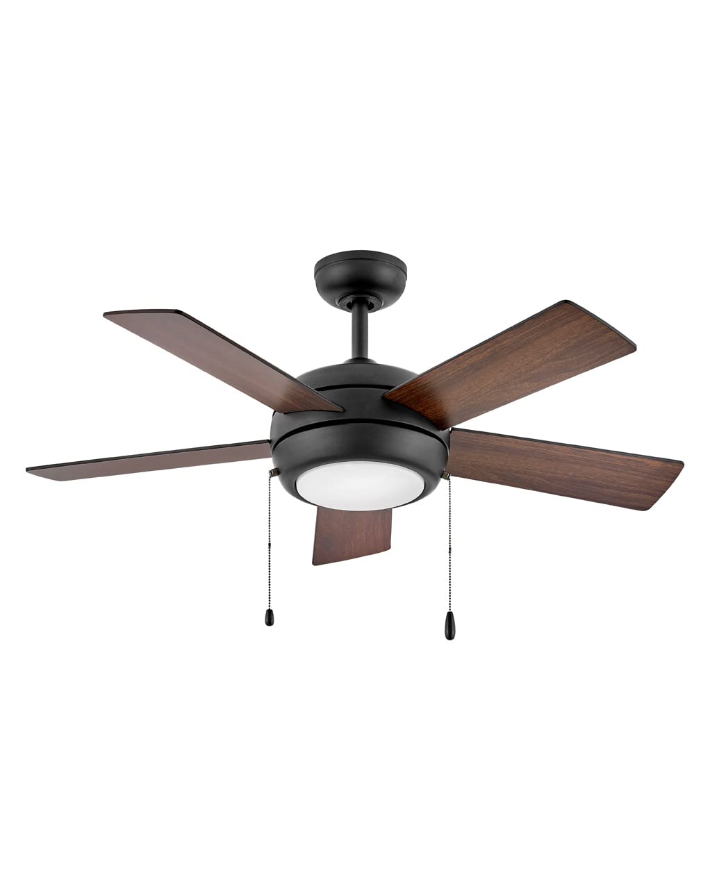Hinkley Croft 42 Inch Indoor Ceiling Fan with Light Kit - Pull Chain Control, Reversible Wooden Blades, Integrated LED Light Fixture - Matte Black Finish for Bedroom, Living Room and Office
