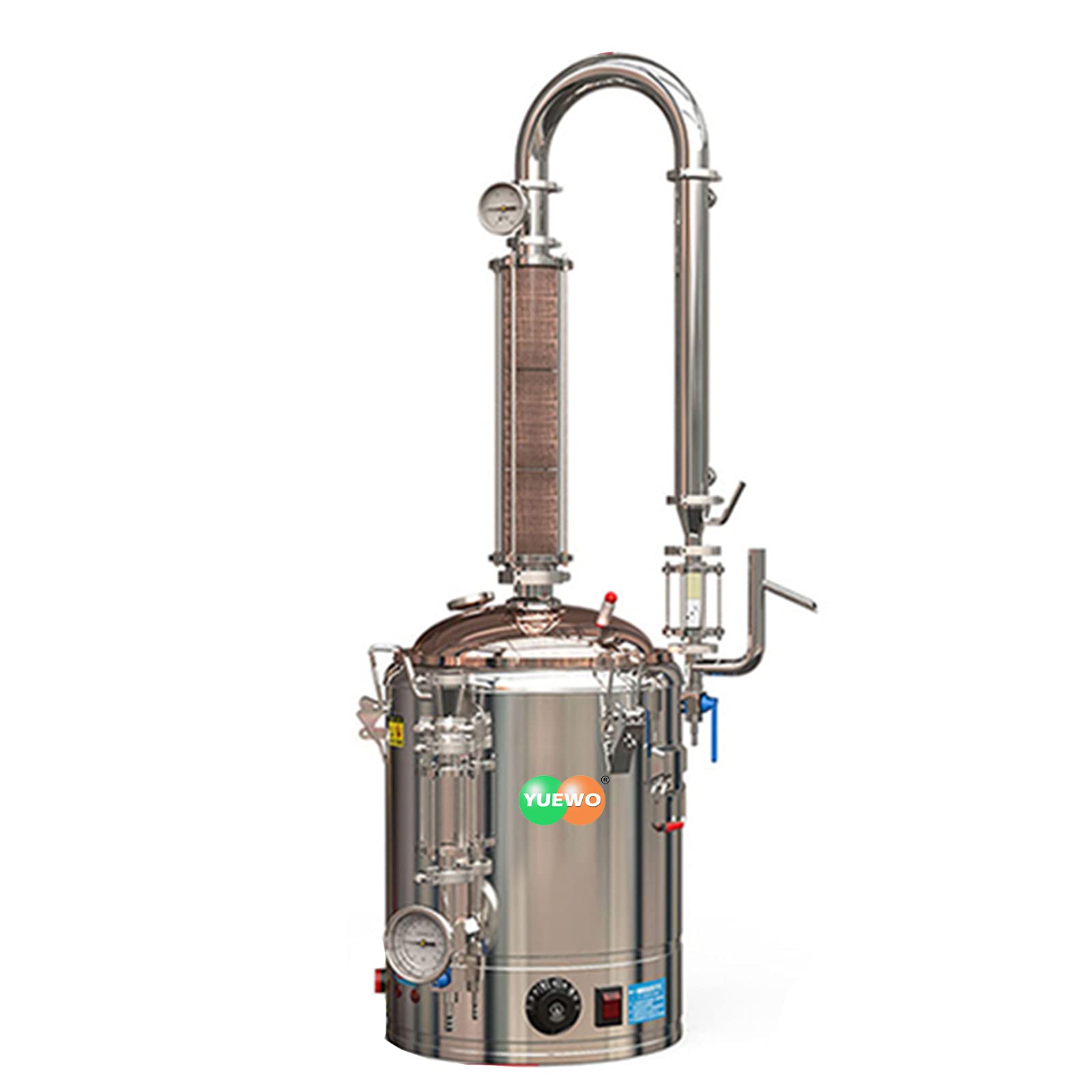 6.6-13.2Gal Essential Oil Distiller - Copper Hydrolat Extractor for Aromatherapy & Spa