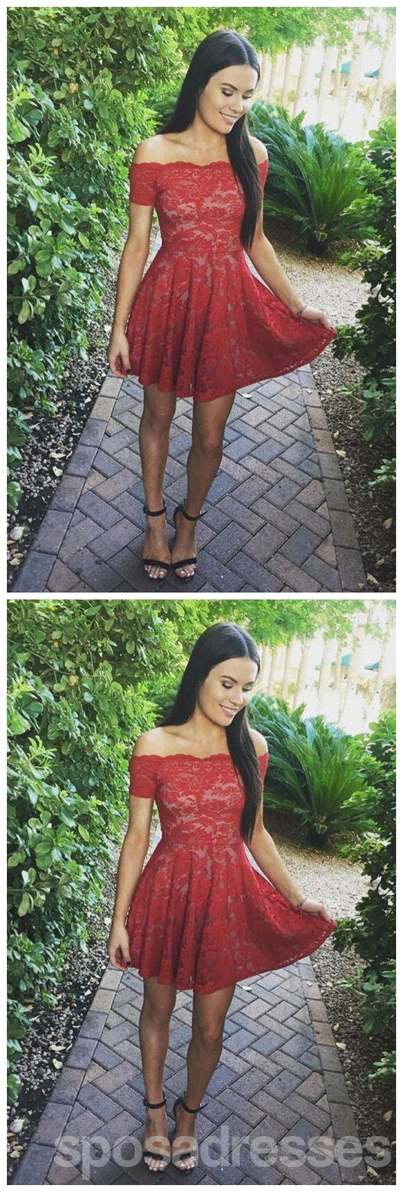 Elegant Off Shoulder Red Lace Homecoming Dress - Simple & Affordable Short Prom Dress for Women 2018 (CM549) | Perfect for Homecoming, Prom Night, Cocktail Parties & Special Occasions