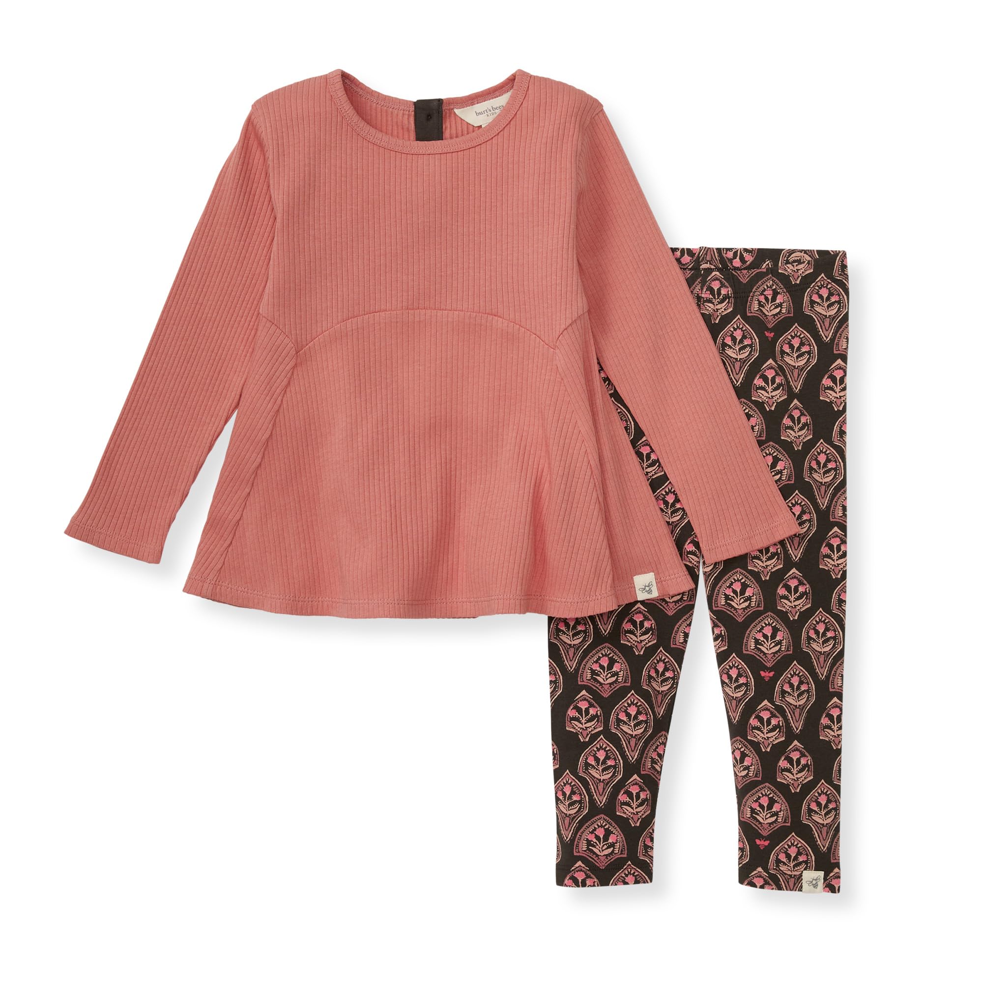 Burt's Bees Baby Girls Organic Cotton Tunic and Leggings Set - 100% Soft & Breathable Outfit for Toddlers - Perfect for Playtime, Daycare & Family Photos