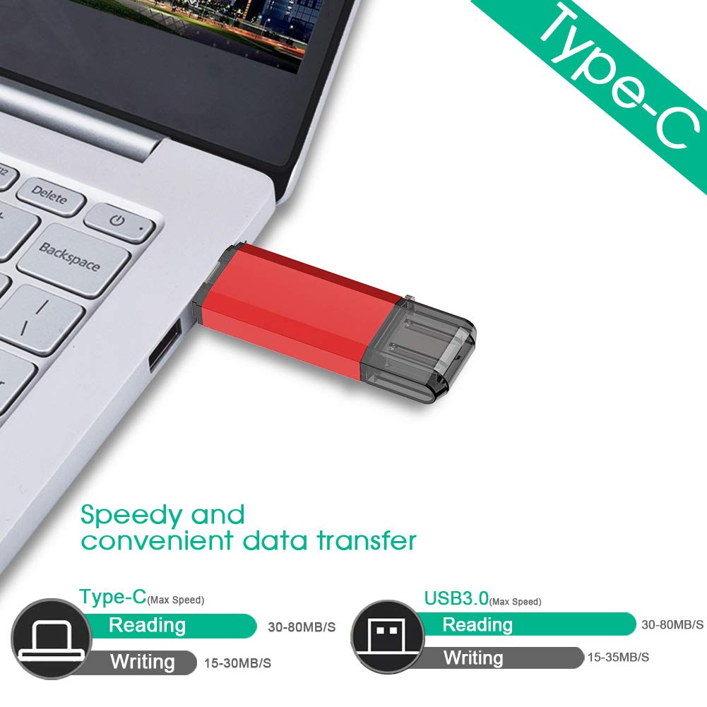 VICFUN 32GB USB 3.0 & USB-C OTG 2-in-1 Flash Drive - High Speed Thumb Drive for Smartphones, Computers, Tablets - Perfect for Data Transfer, Backup & File Sharing Between Devices