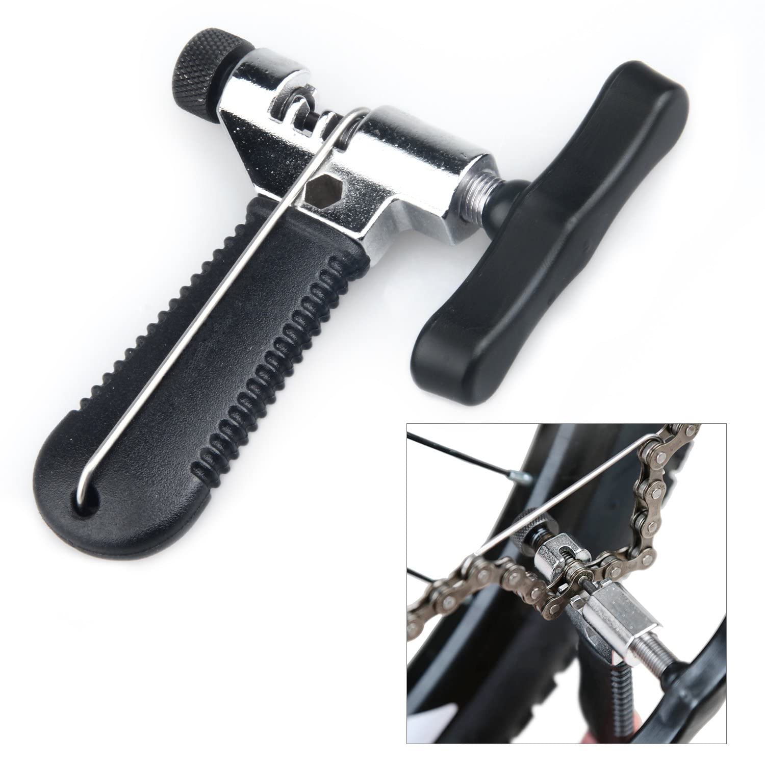 X-go Universal Bike Chain Tool with Chain Hook - Road & Mountain Bicycle Chain Repair Tool, Splitter Cutter Breaker - Easy Chain Removal & Installation for Cycling Maintenance & Emergency Repairs - Perfect for Mountain Biking, Road Cycling & DIY Bike Repair