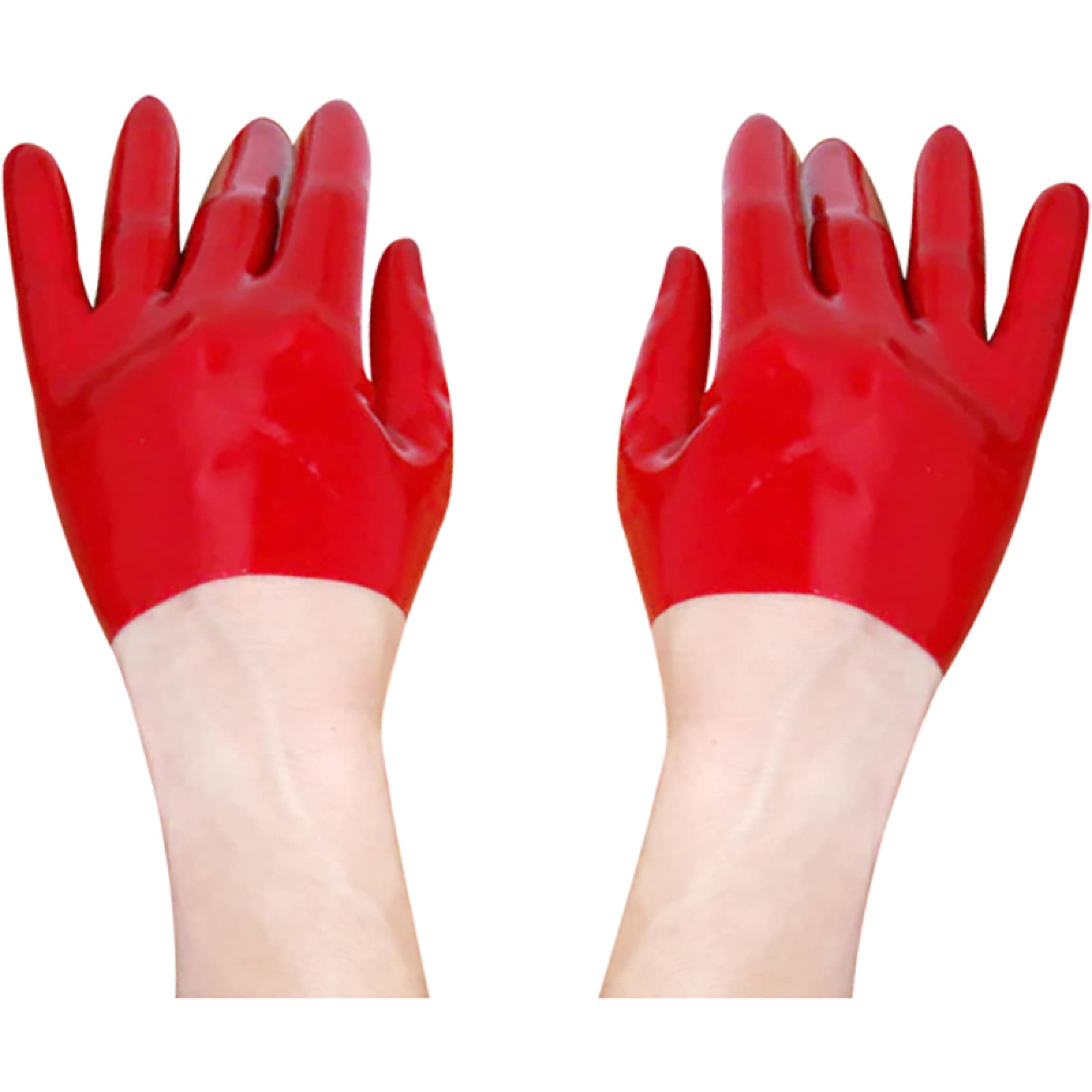 Red Mini Short Wrist Latex Gloves - Disposable Rubber Mittens for Cleaning, Cooking & Food Handling - Small Size, Bright Red Color - Perfect for Household Chores, Medical Use & Salon Services