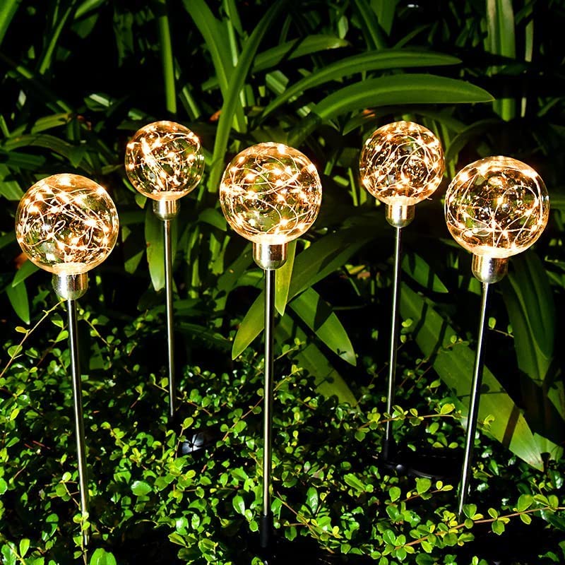 Solar Powered LED Garden Lights - Outdoor Copper Wire Lawn Lamps for Yard, Park, Villa & Courtyard Decoration | DIY Solar Landscape Lighting for Pathways, Driveways & Outdoor Atmosphere | Waterproof & Energy Efficient