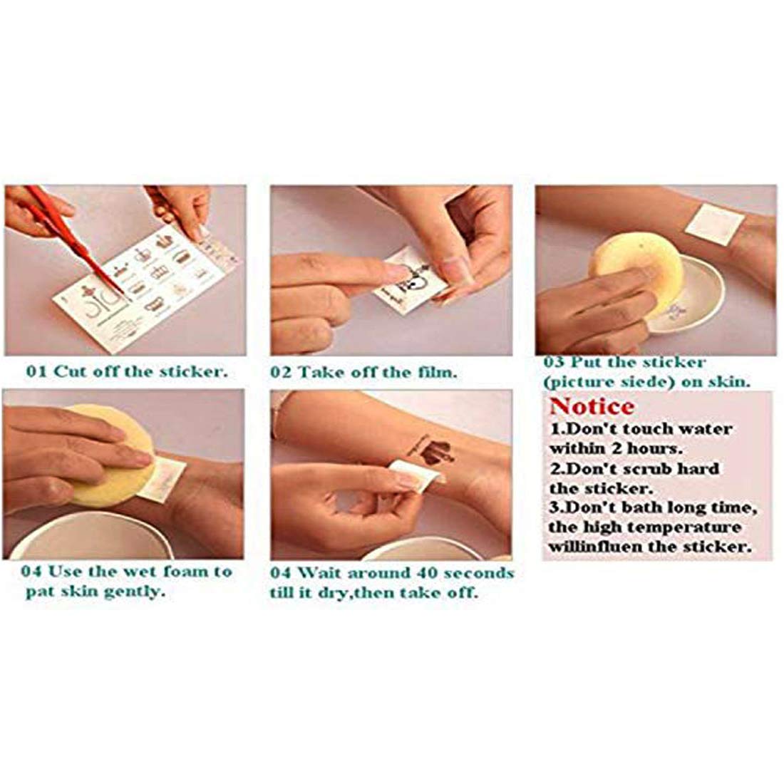 Waterproof Temporary Tattoos for Men & Women - Om Combo Fake Body Art - Perfect for Parties, Festivals & Costume Events