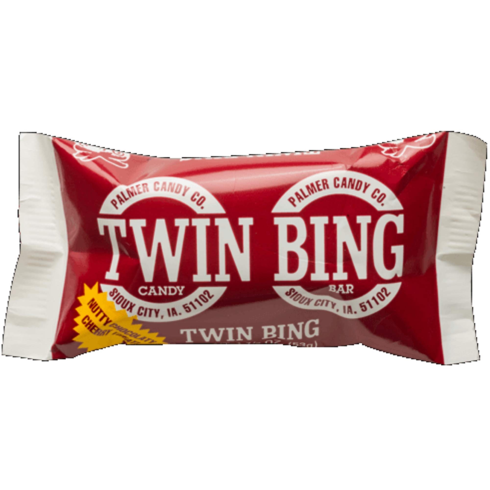 Palmers Twin Bing Candy Bars (36-Pack) - Chocolate Covered Cherry Nougat Candy Bars - Bulk Candy for Parties, Office Snacks & Gift Baskets