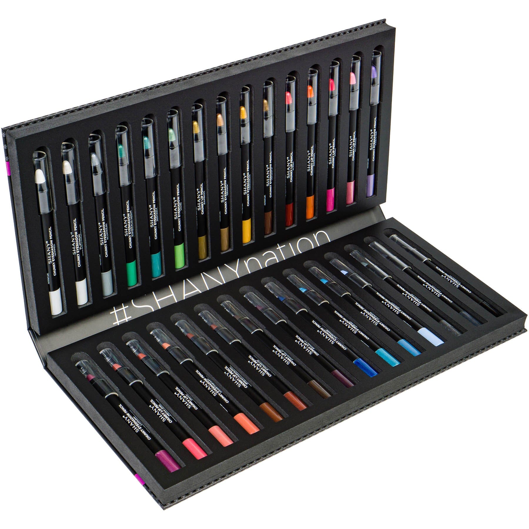 30 Colors Chunky Makeup Pencils with Vitamin E & Aloe Vera for Eyes & Lips - Perfect for Daily Makeup, Professional Looks & On-the-Go Touch Ups