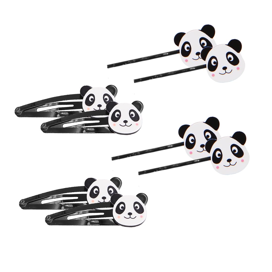 8Pcs Cute Panda Bear Hair Clips for Women & Girls - Cartoon Animal Barrettes Hairpins for Kids - Perfect for School, Parties & Daily Hair Styling