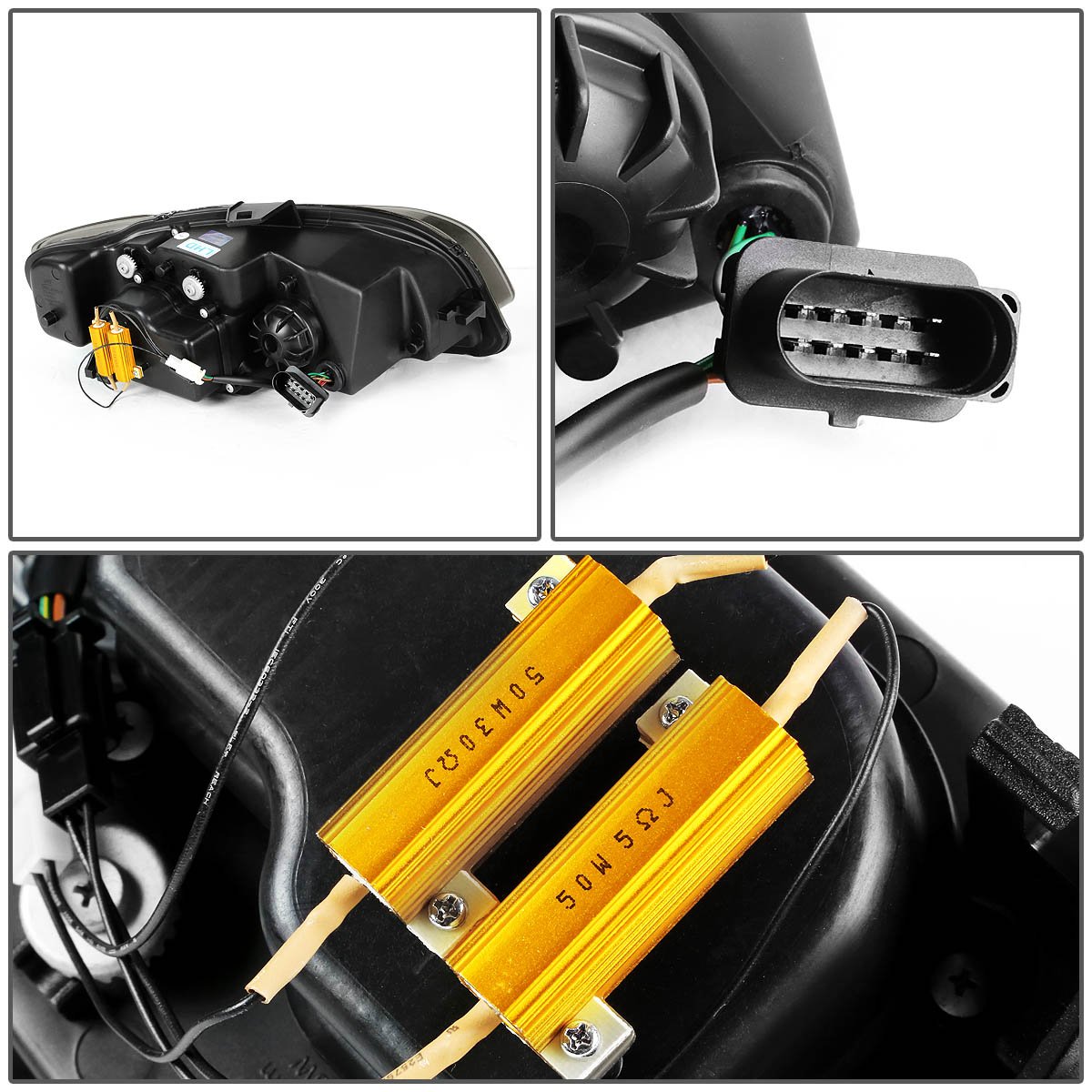 Auto Dynasty LED DRL Smoked Housing Projector Headlights + Tool Kit for 2005-2008 Audi A4 Quattro & S4 Sedan/Wagon | Premium Lighting Upgrade for Night Driving & Style Enhancement