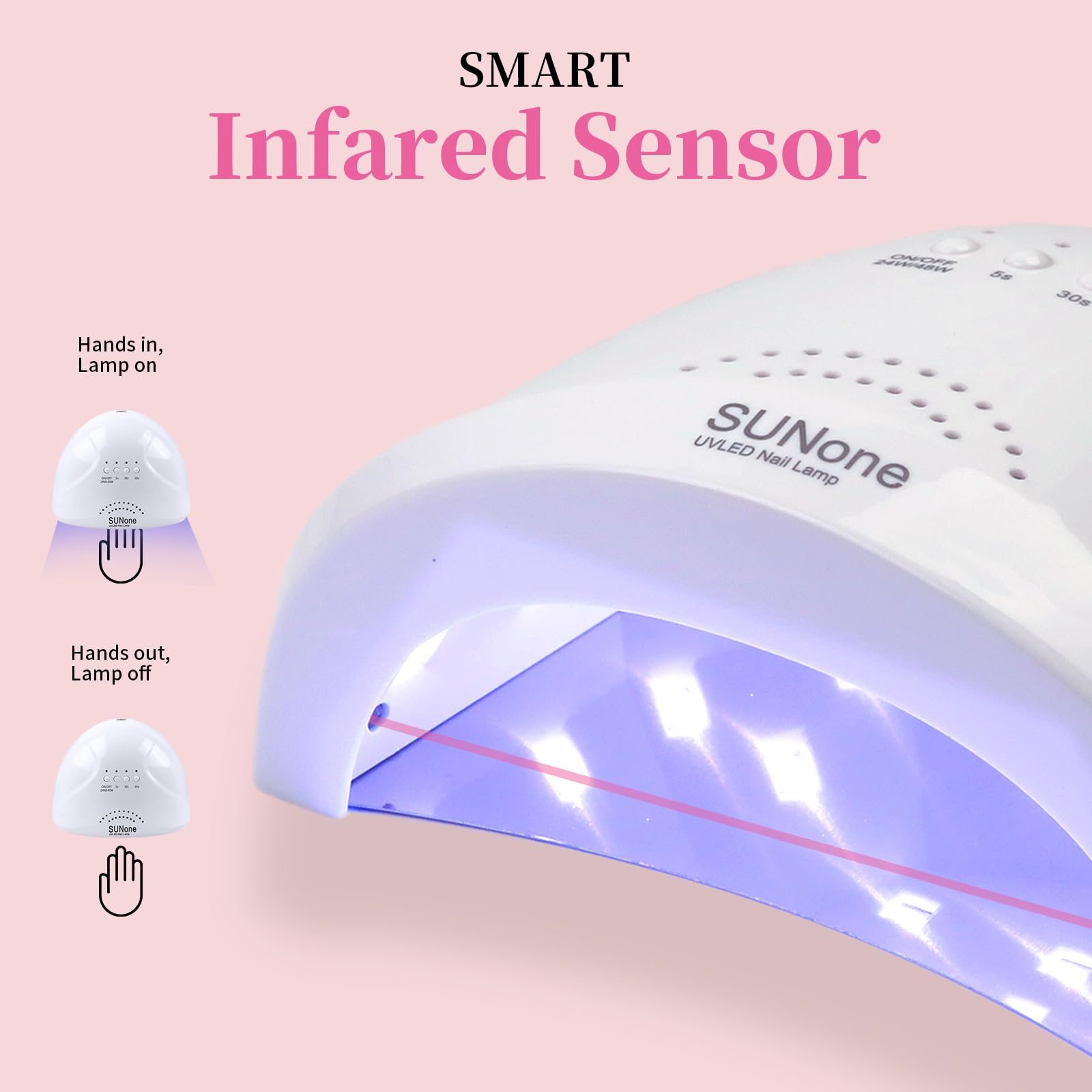 Professional 48W UV LED Nail Lamp with 3 Timers (5s/30s/60s) & Auto Sensor - Portable Gel Polish Dryer for Home & Salon Use - Perfect Gift for Women & Girls - Ideal for Manicures, Pedicures & Nail Art