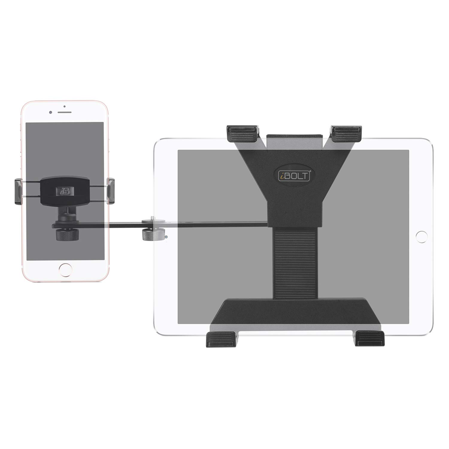 iBOLT 10 Inch Professional Tripod Camera Slider Bar with 3 Screw Attachments - Compatible with DSLR, GoPro, Smartphones & Tablets - Perfect for Vlogging, Filmmaking & Photography - Includes Phone/Tablet Holder for Multi-Device Use - Ideal for Adding Microphones, LED Lights & Camera Accessories