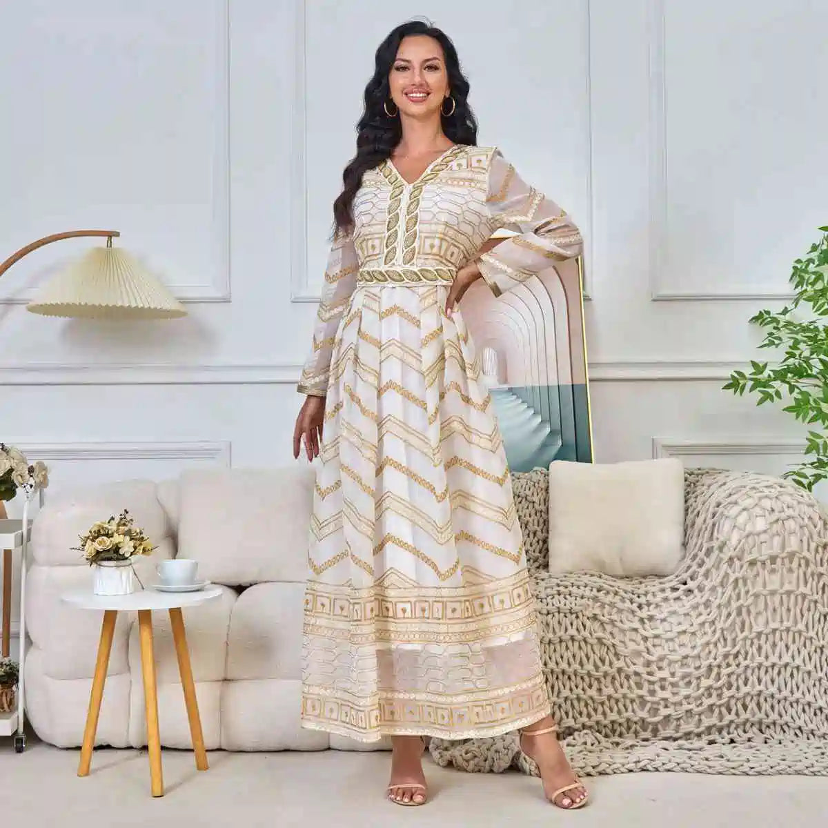 Elegant Eid Embroidery Caftan Dress for Women - Party & Wedding Guest Outfit - Moroccan Kaftan #25203 | Perfect for Special Occasions, Festivals and Evening Events