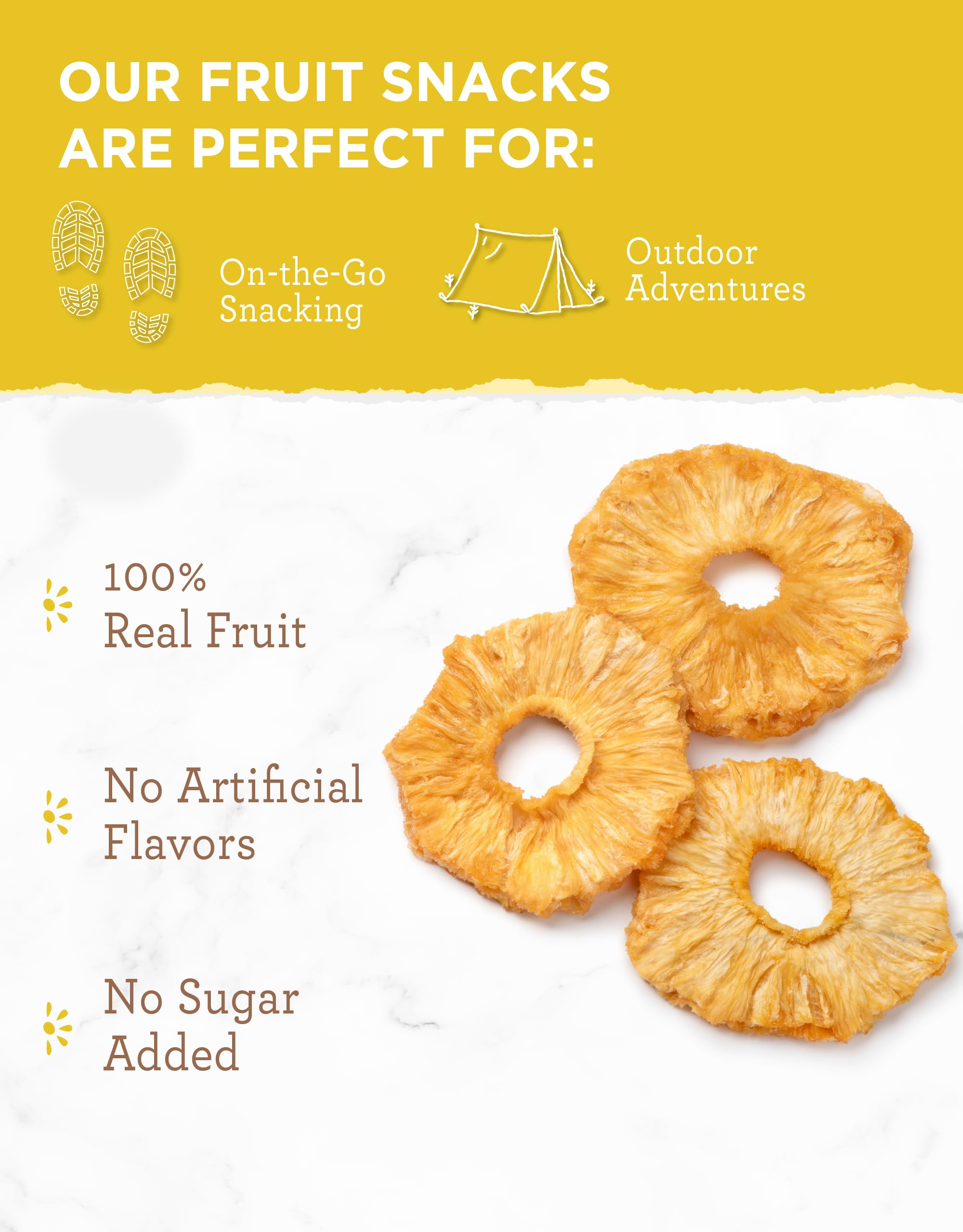 **READYWISE Organic Freeze-Dried Pineapple Snacks – Gluten-Free, Vegetarian, Healthy Dried Fruit for Pre-Workout, Camping, Backpacking & Survival Food – 1 Pack**    *(Perfect for on-the-go energy, outdoor adventures, or emergency preparedness!)*