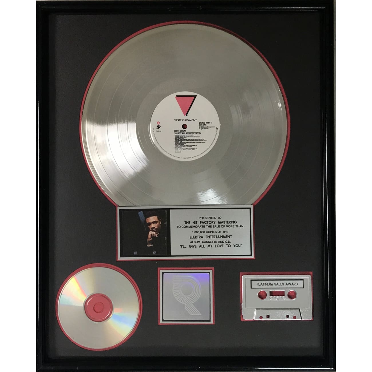 Keith Sweat 'I'll Give All My Love To You' RIAA Certified Platinum Album Award - Perfect for Music Collectors & Keith Sweat Fans Display
