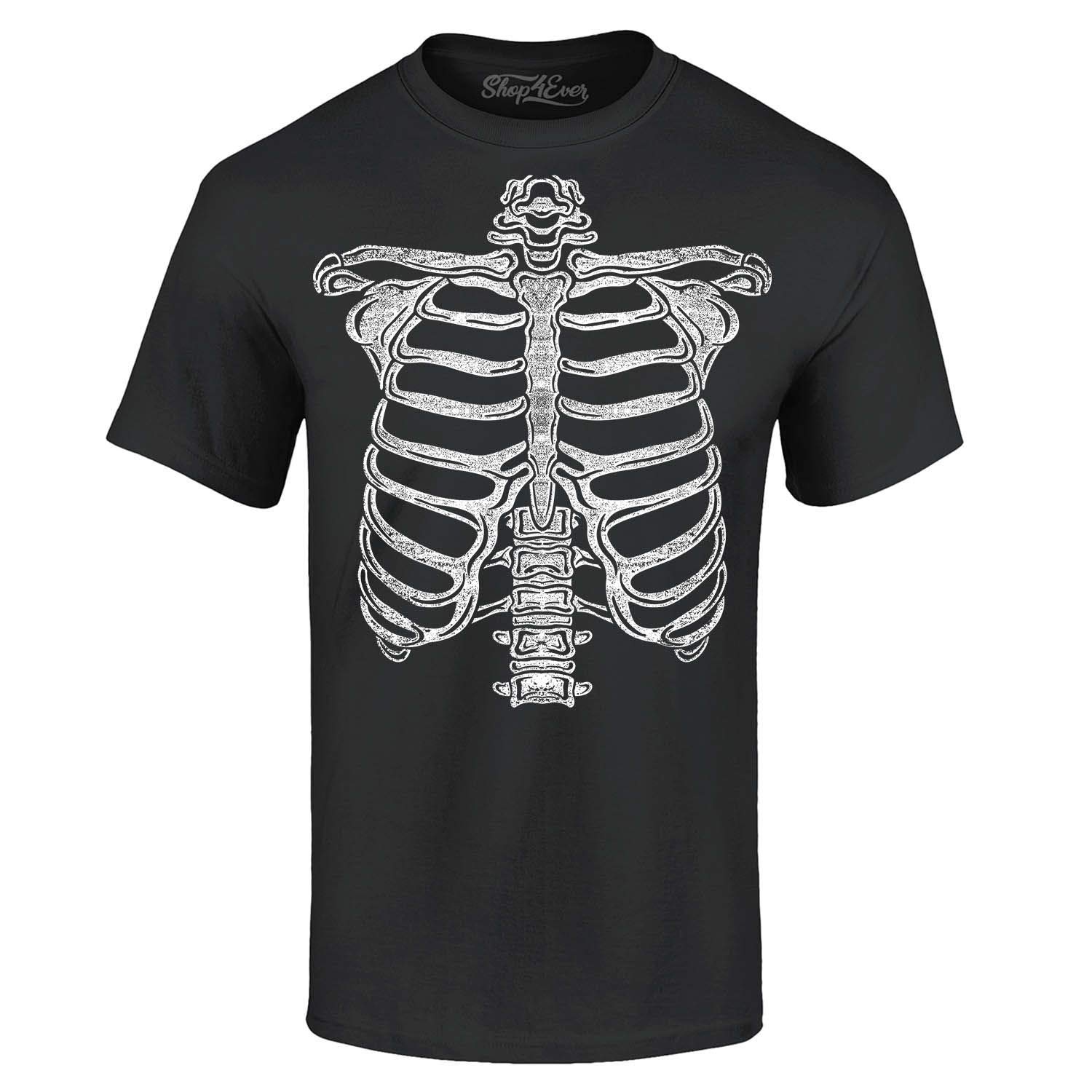 Skeleton Ribcage T-Shirt - Spooky Halloween Costume Top with Bone Design | Perfect for Halloween Parties, Cosplay & Themed Events