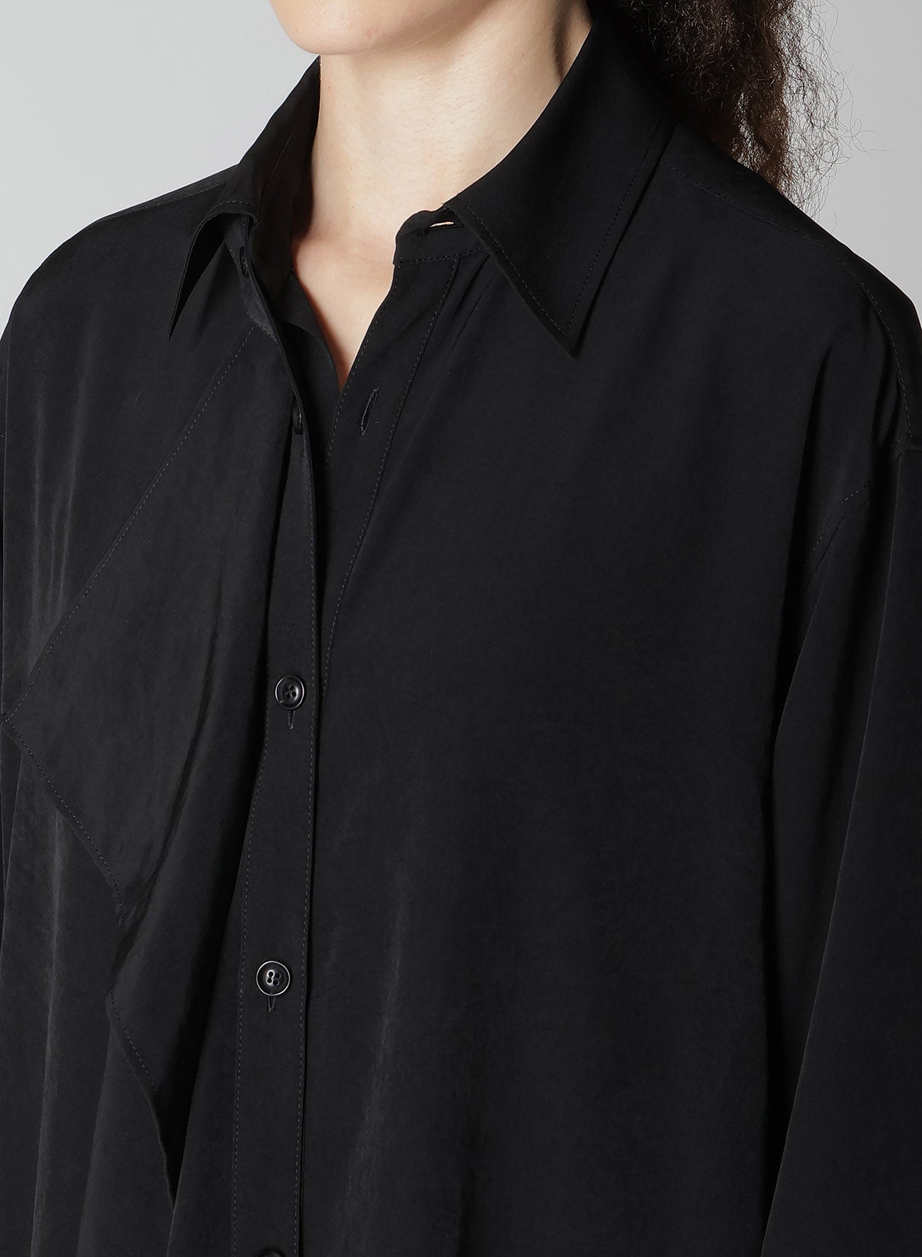 Elegant Crepe de Chine Blouse with Placket - Perfect for Office Wear & Casual Outfits