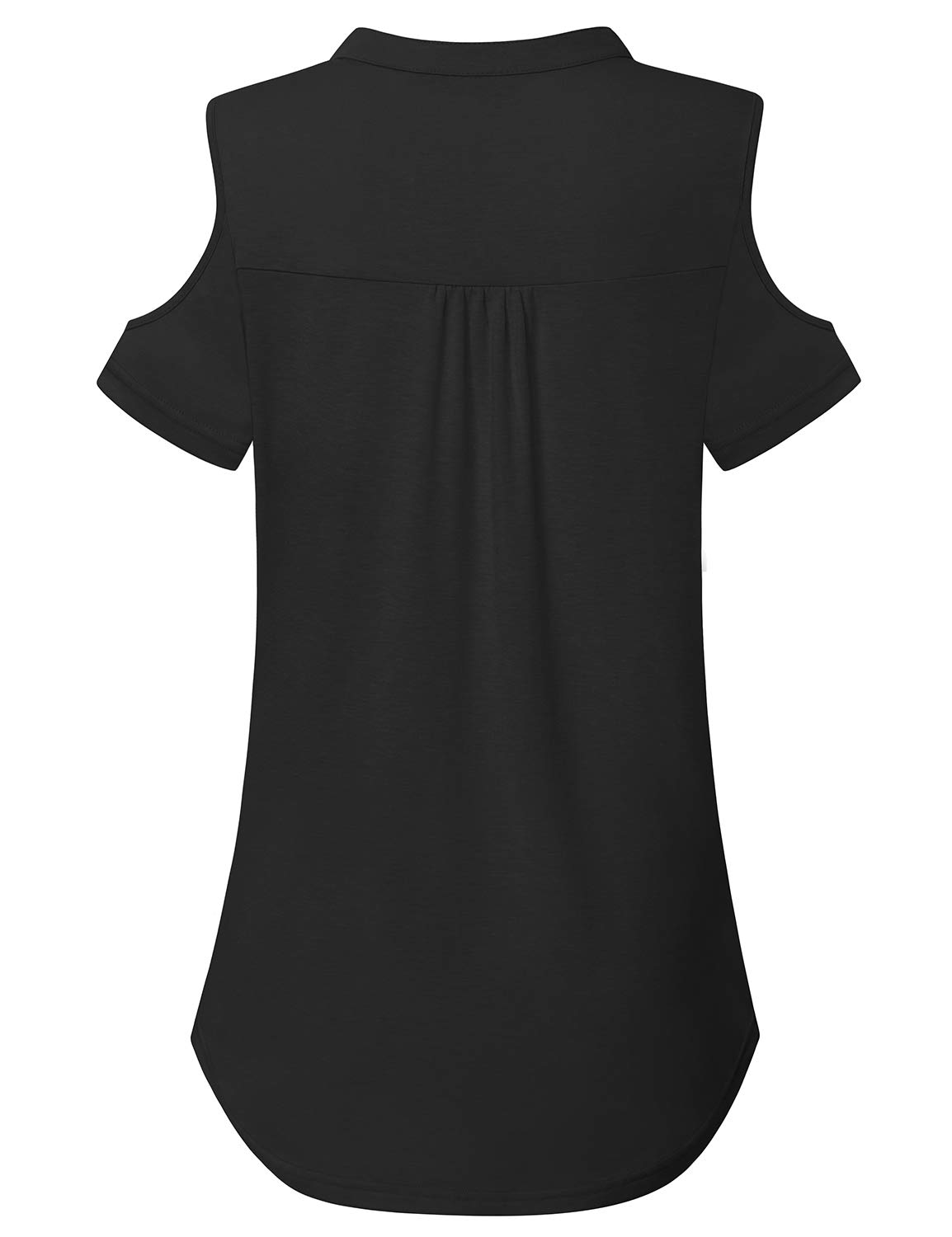 Women's Cold Shoulder Short Sleeve V-Neck Casual Blouse Tops - Perfect for Summer Outfits, Beach Wear & Date Nights