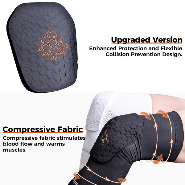 COOLOMG Basketball Knee Pads - Compression Leg Sleeves for Volleyball, Football & Weightlifting - Breathable Support for Sports & Workout (SP013T) - Perfect for Running, Gym Training & Injury Prevention