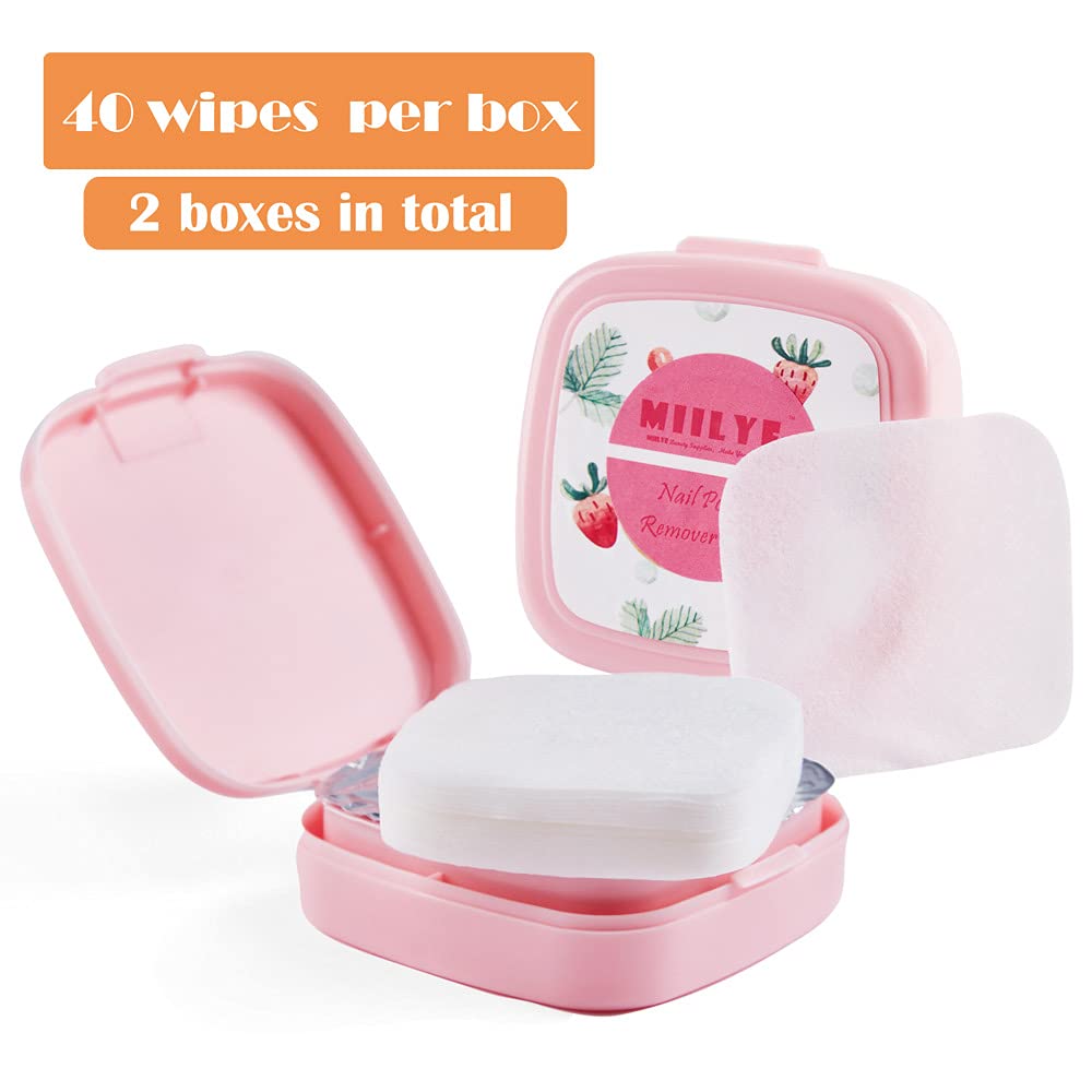 80pcs Acetone Nail Polish Remover Wipes & 100pcs Nail Polish Remover Foil Wraps - Quick & Easy Nail Care for Salon, Home & Travel Use