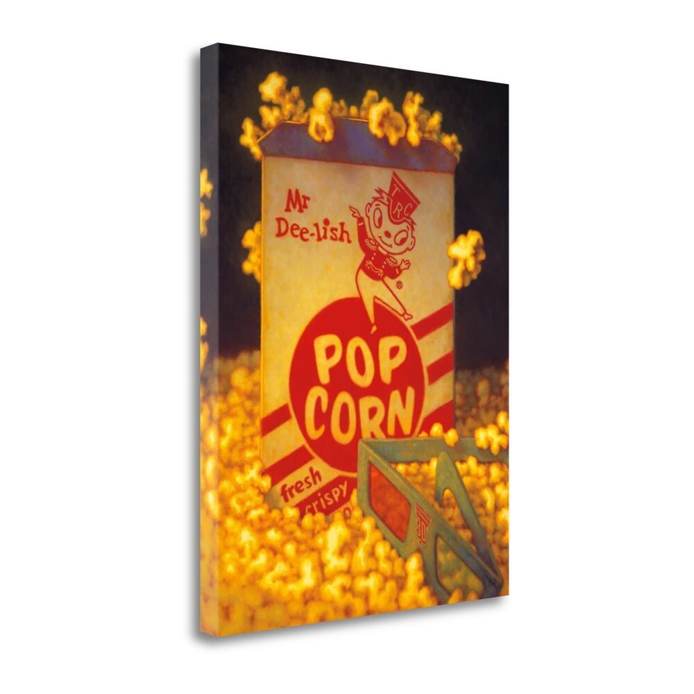 3D Popcorn Art Print by Tr Colletta - Fine Art Giclee on Gallery Wrapped Canvas - Ready to Hang Wall Decor for Living Room, Kitchen & Office