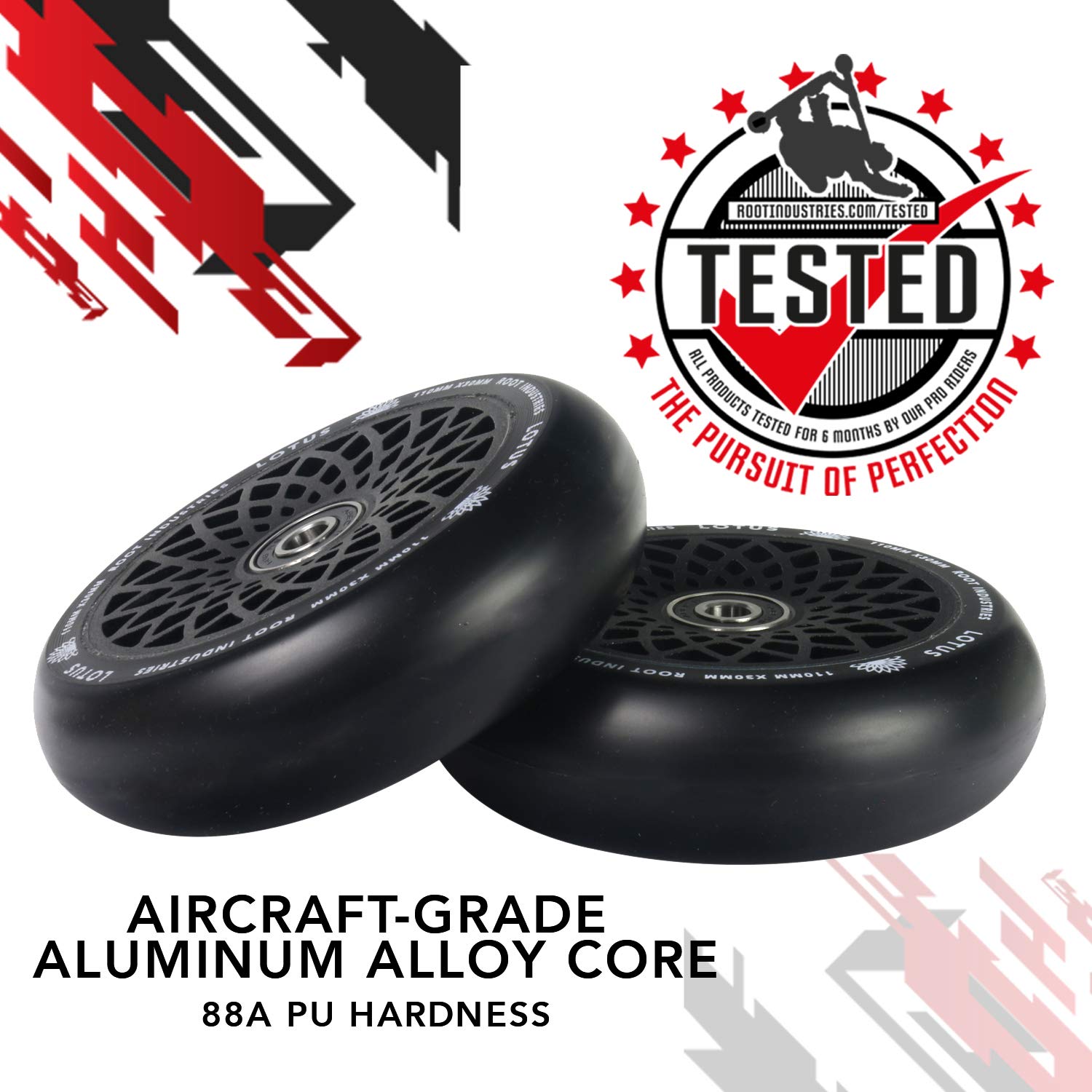 ROOT INDUSTRIES Lotus Wheels 30mm Wide - Premium Skateboard Wheels for Smooth Riding & Tricks - Perfect for Street Skating, Park Riding & Longboard Cruising