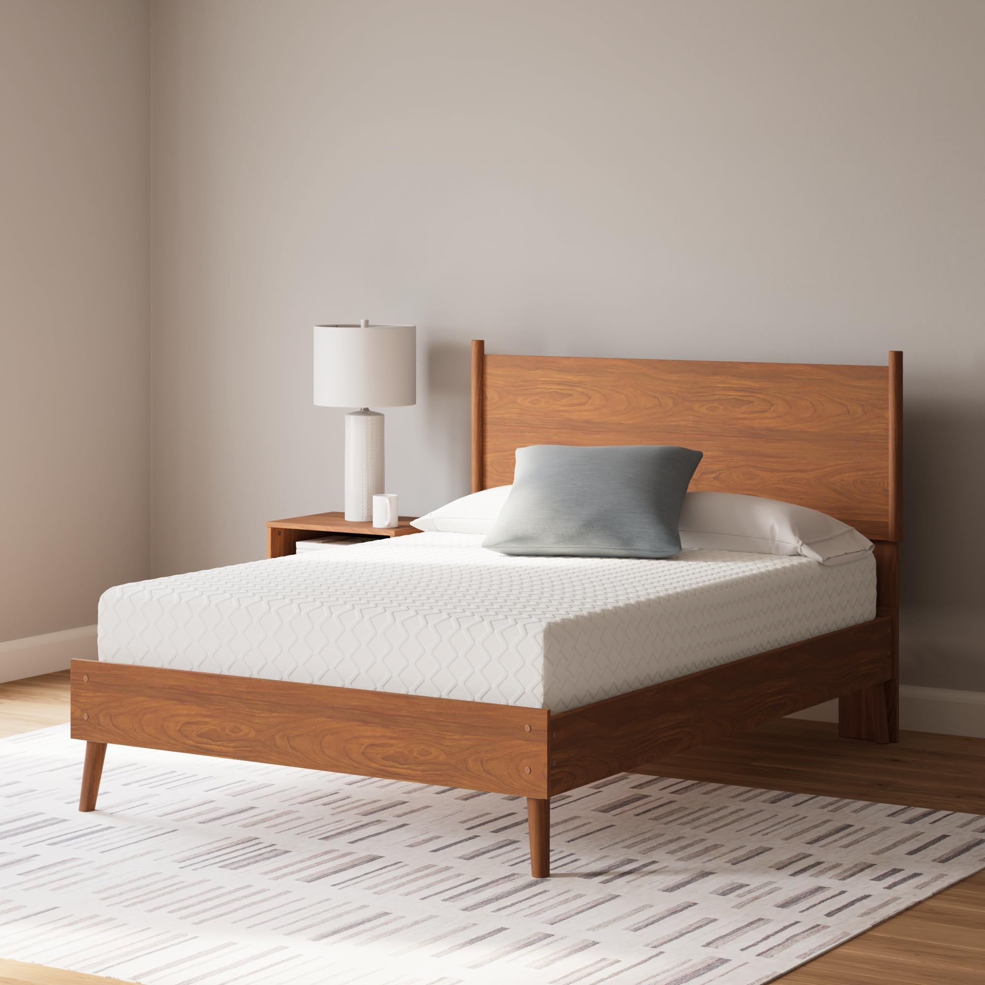 Ashley Signature Full Size 10 Inch Medium Firm Memory Foam Mattress with Green Tea & Charcoal Gel - Pressure Relief & Cooling Support for Back, Side & Stomach Sleepers - Perfect for Guest Rooms & Dorm Beds